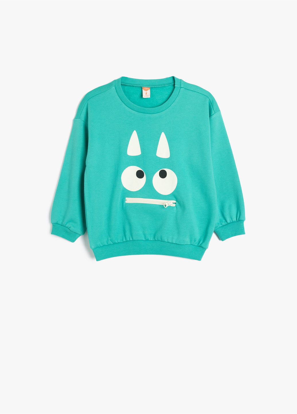 KOTON світшот малюнок світло-зелений кежуал бавовна