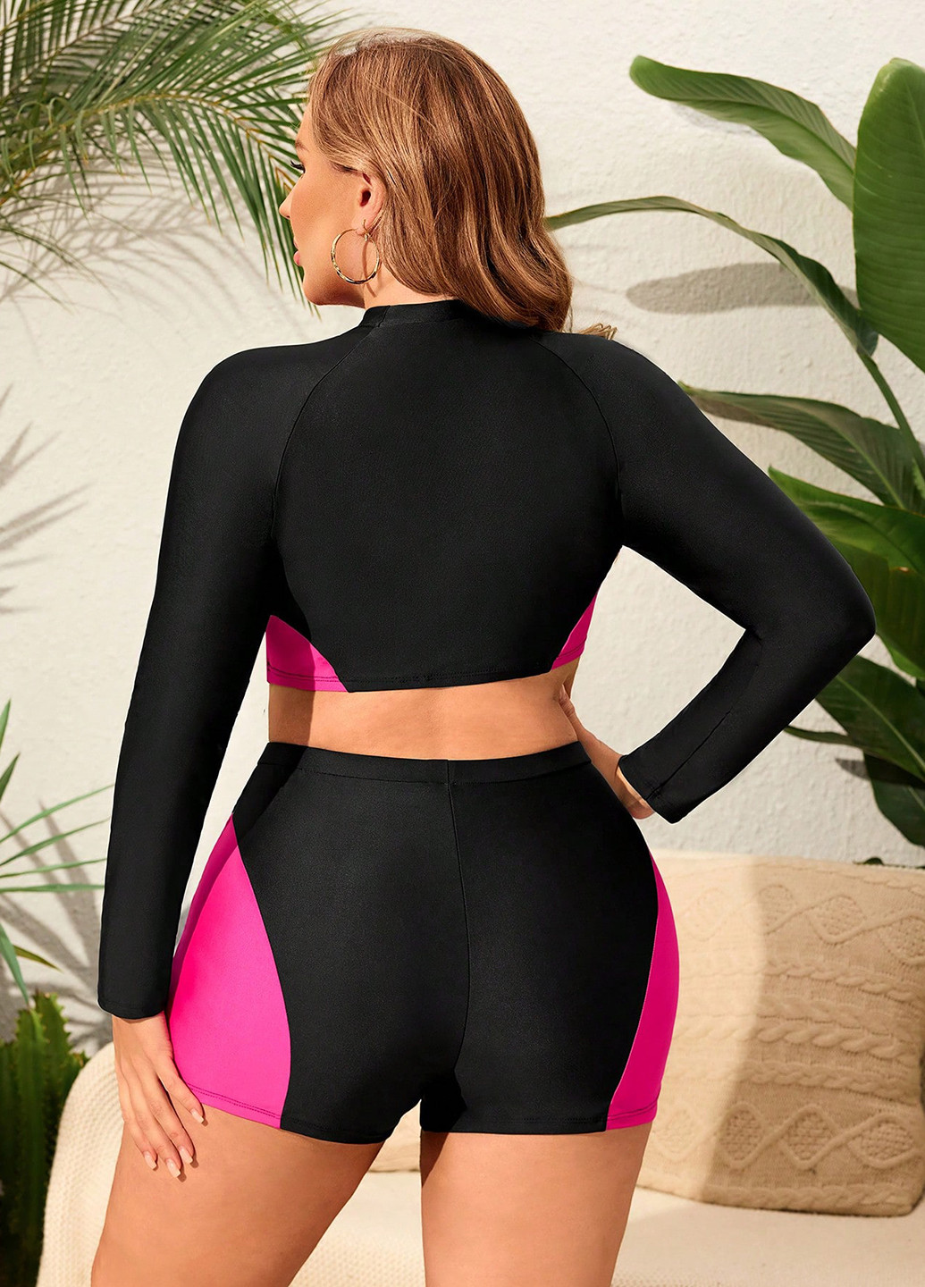 Комбінований літній купальник (ліф, трусики) топ, роздільний SHEIN