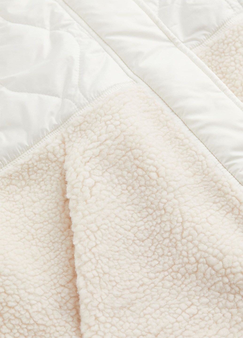 Светло-бежевая демисезонная куртка подовжена зі штучного хутра H&M