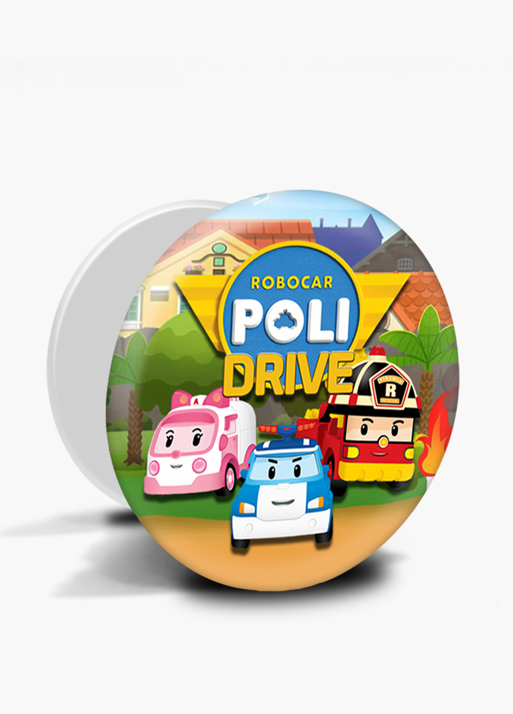 Попсокет (Popsockets) тримач для смартфону Робокар Полі (Robocar Poli) (8754-1617) Чорний MobiPrint (216748230)
