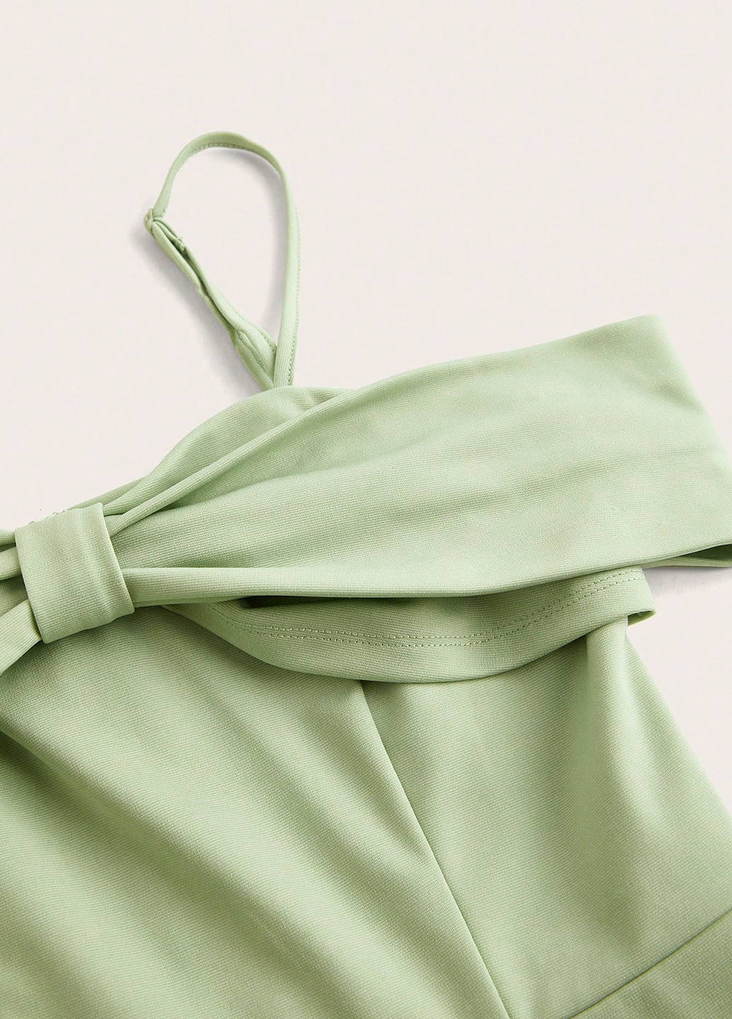 Комбинезон SHEIN комбинезон-брюки однотонный салатовый коктейльный, праздничный полиэстер