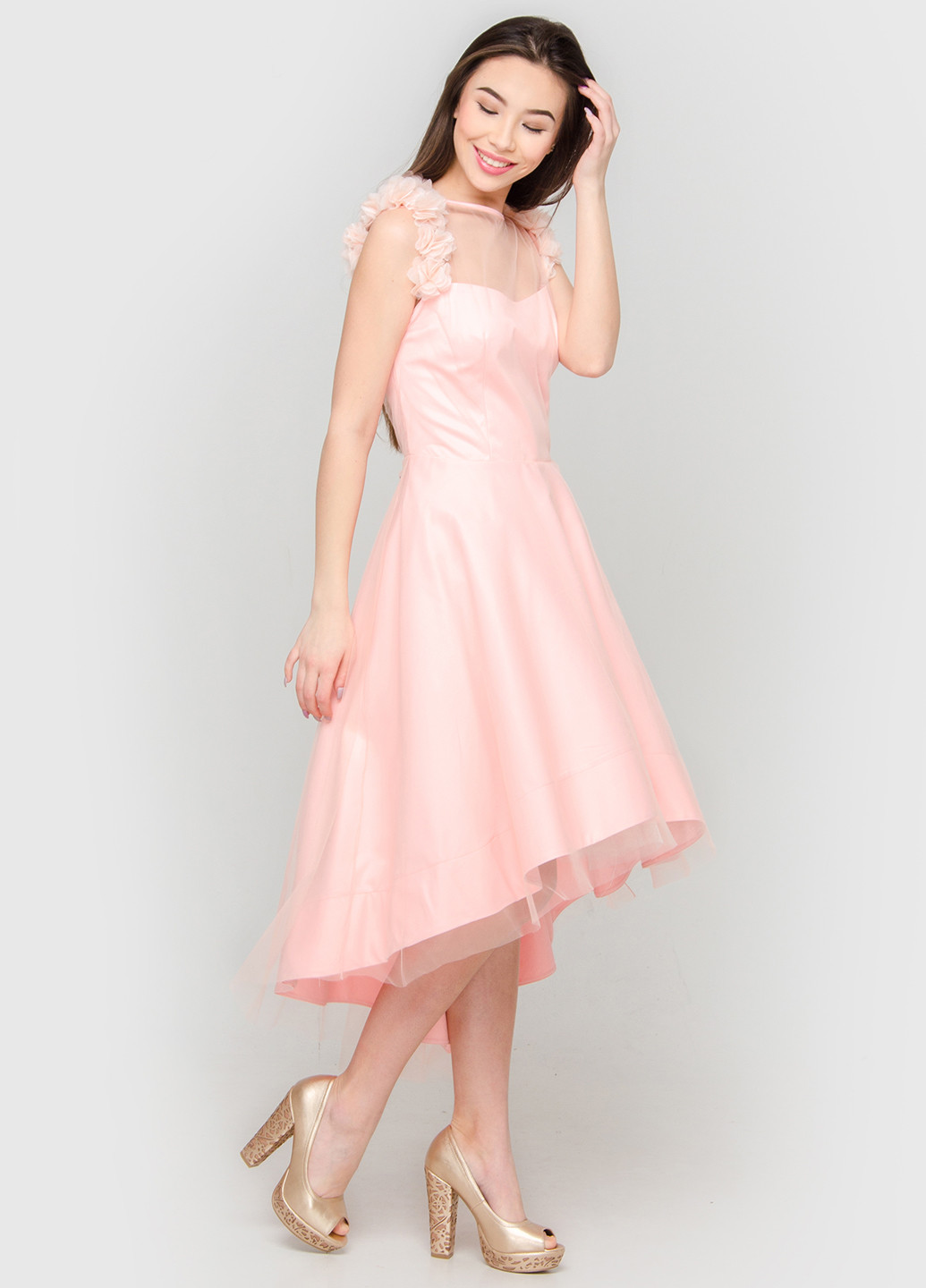 Светло-розовое кэжуал платье Sonya Scandal однотонное