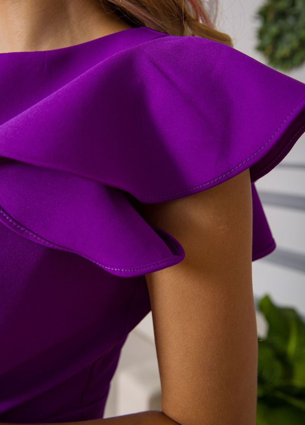 Фиолетовое кэжуал платье футляр Ager однотонное