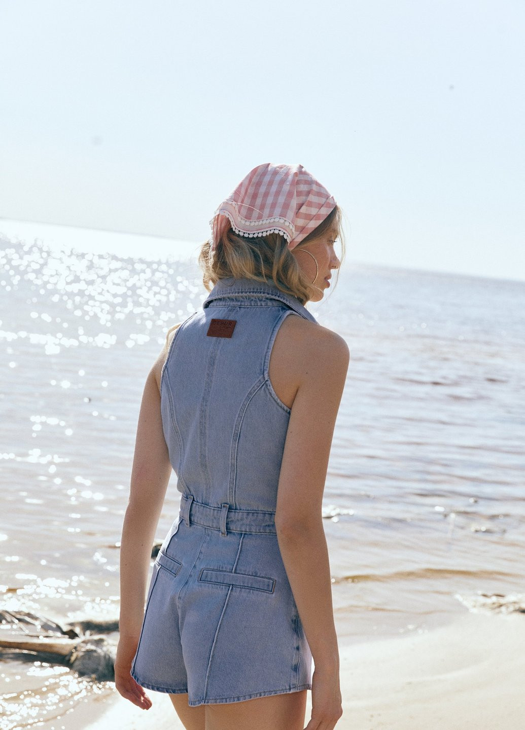 Комбинезон Gepur комбинезон-шорты однотонный голубой денил хлопок