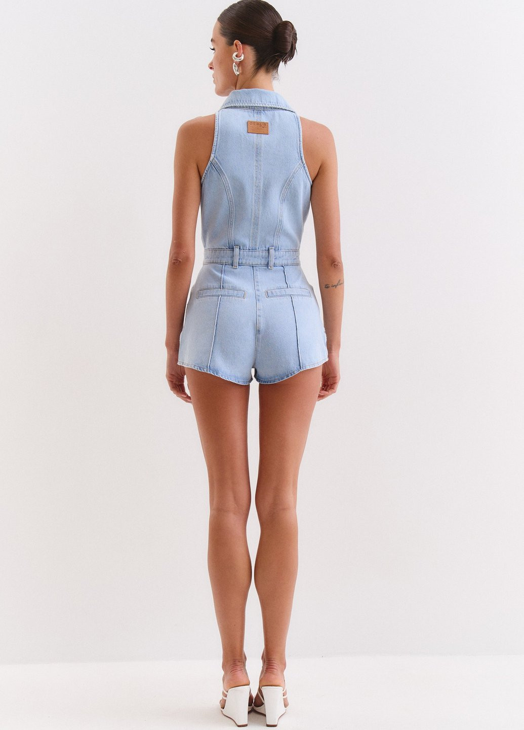 Комбинезон Gepur комбинезон-шорты однотонный голубой денил хлопок