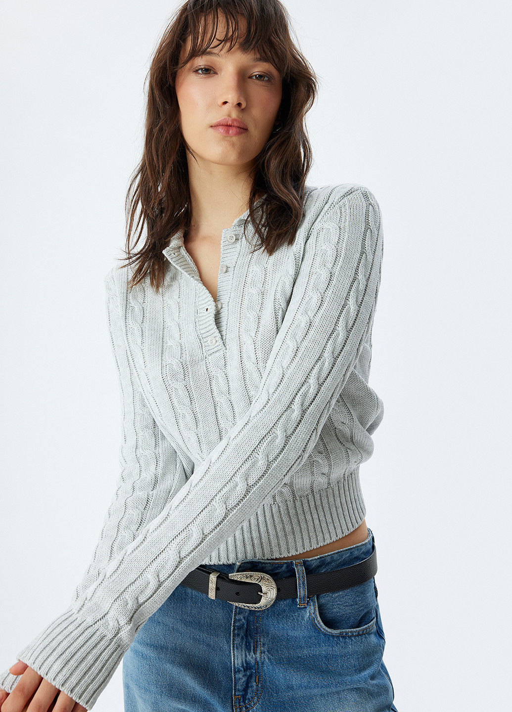 Серый демисезонный свитер KOTON