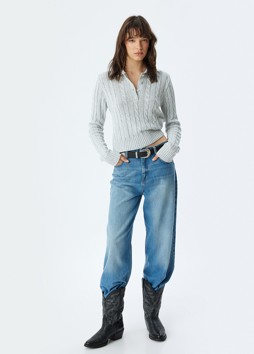 Серый демисезонный свитер KOTON