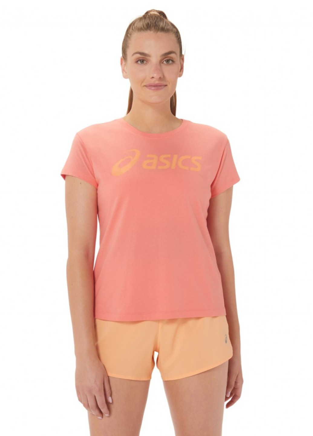 Светло-розовая летняя футболка Asics