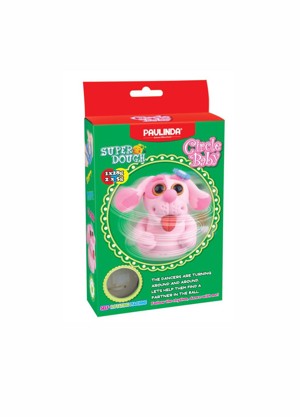 Маса для ліплення Super Dough Circle Baby Собака заводний хутроанізм, рожевий PL-081177-5 PAULINDA (286172518)