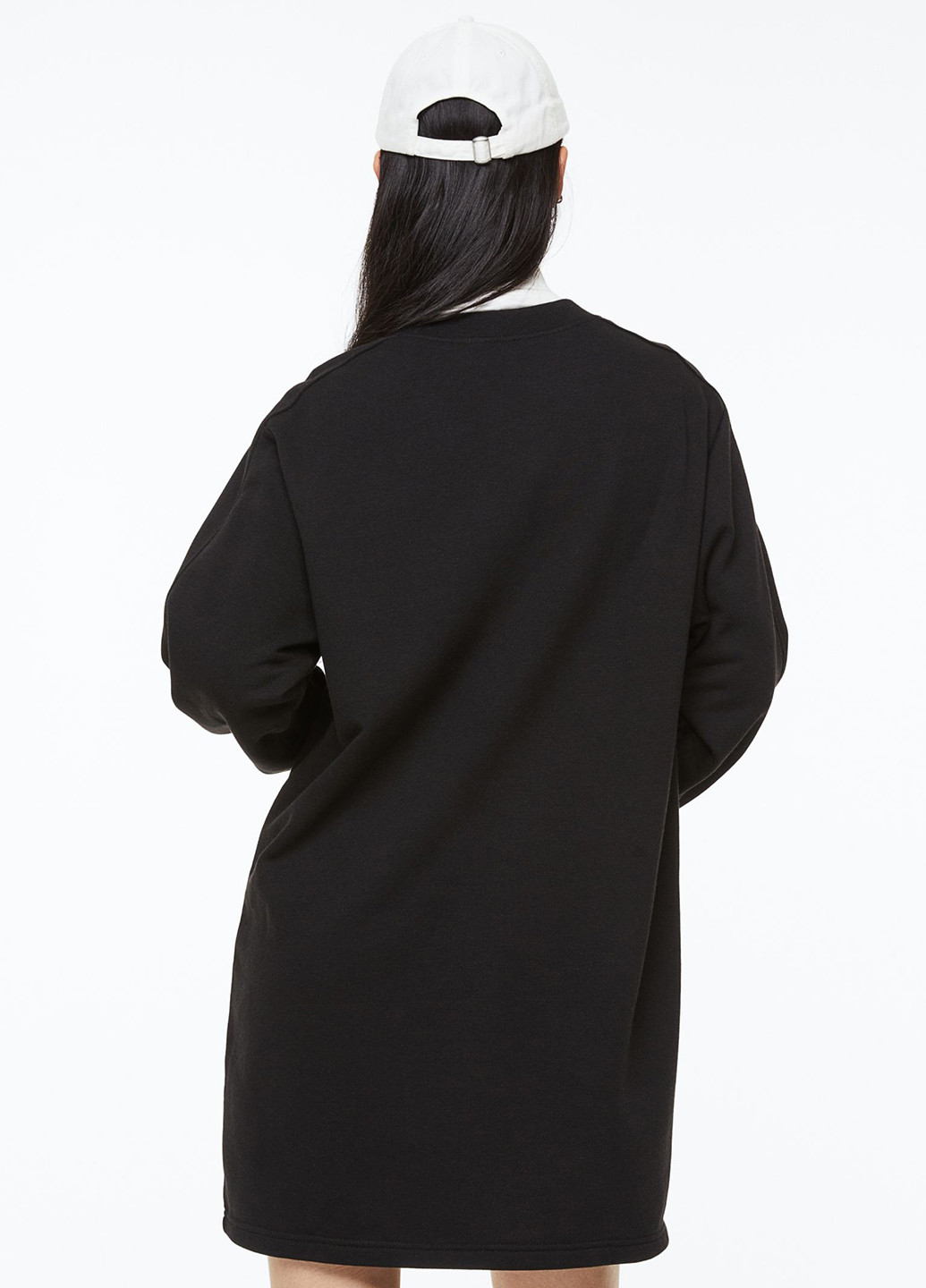 Черное кэжуал сукня-толстовка платье-свитшот, платье-водолазка H&M однотонное
