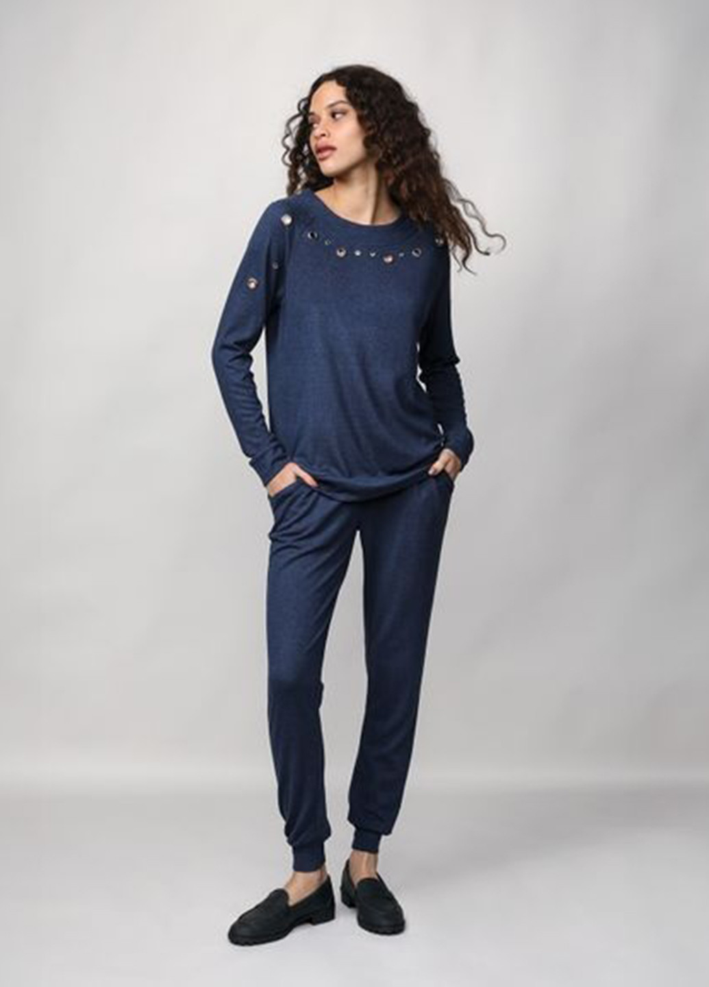 Индиго свитшот Studio 1886 однотонный люверсы (340058890)