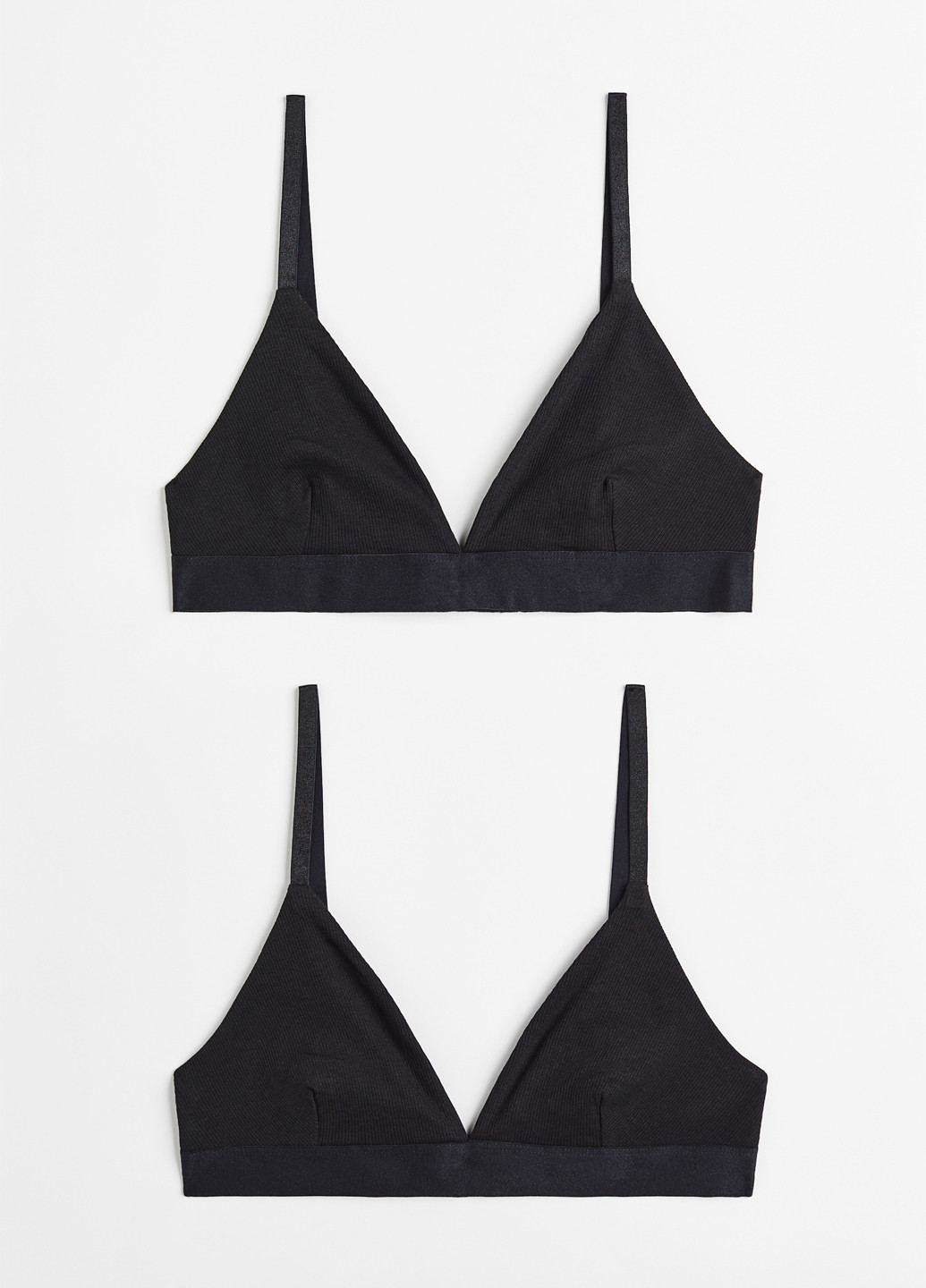 Чорний тріенджел бюстгальтер (2 шт.) H&M без кісточок бавовна