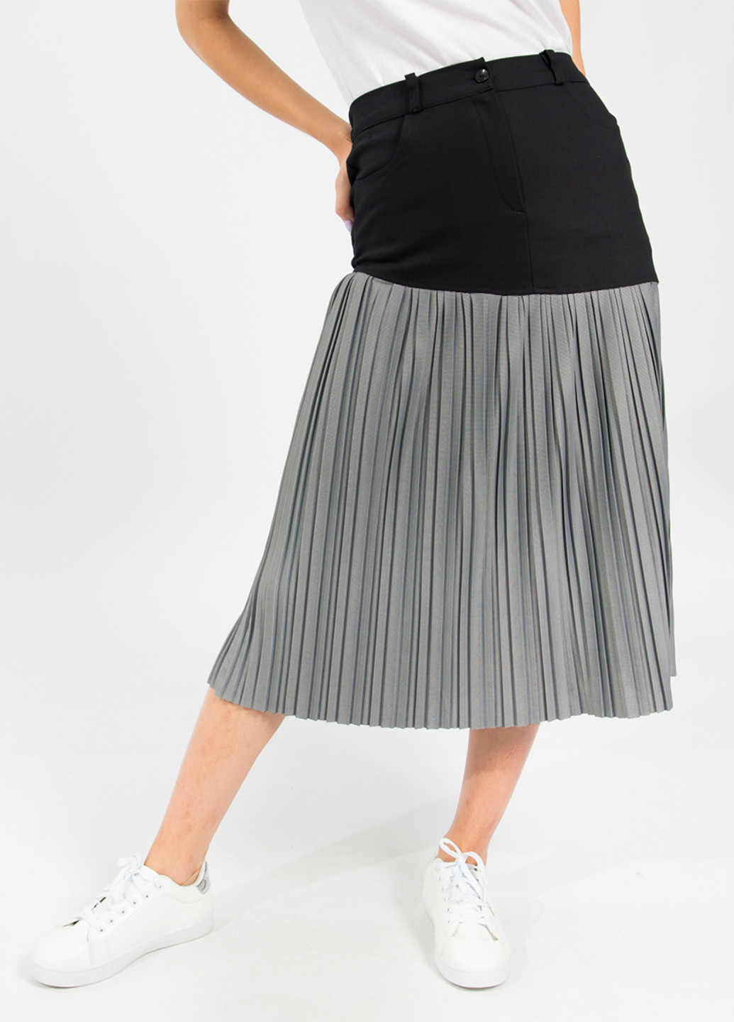 Разноцветная кэжуал однотонная юбка Bebe Plus а-силуэта (трапеция)
