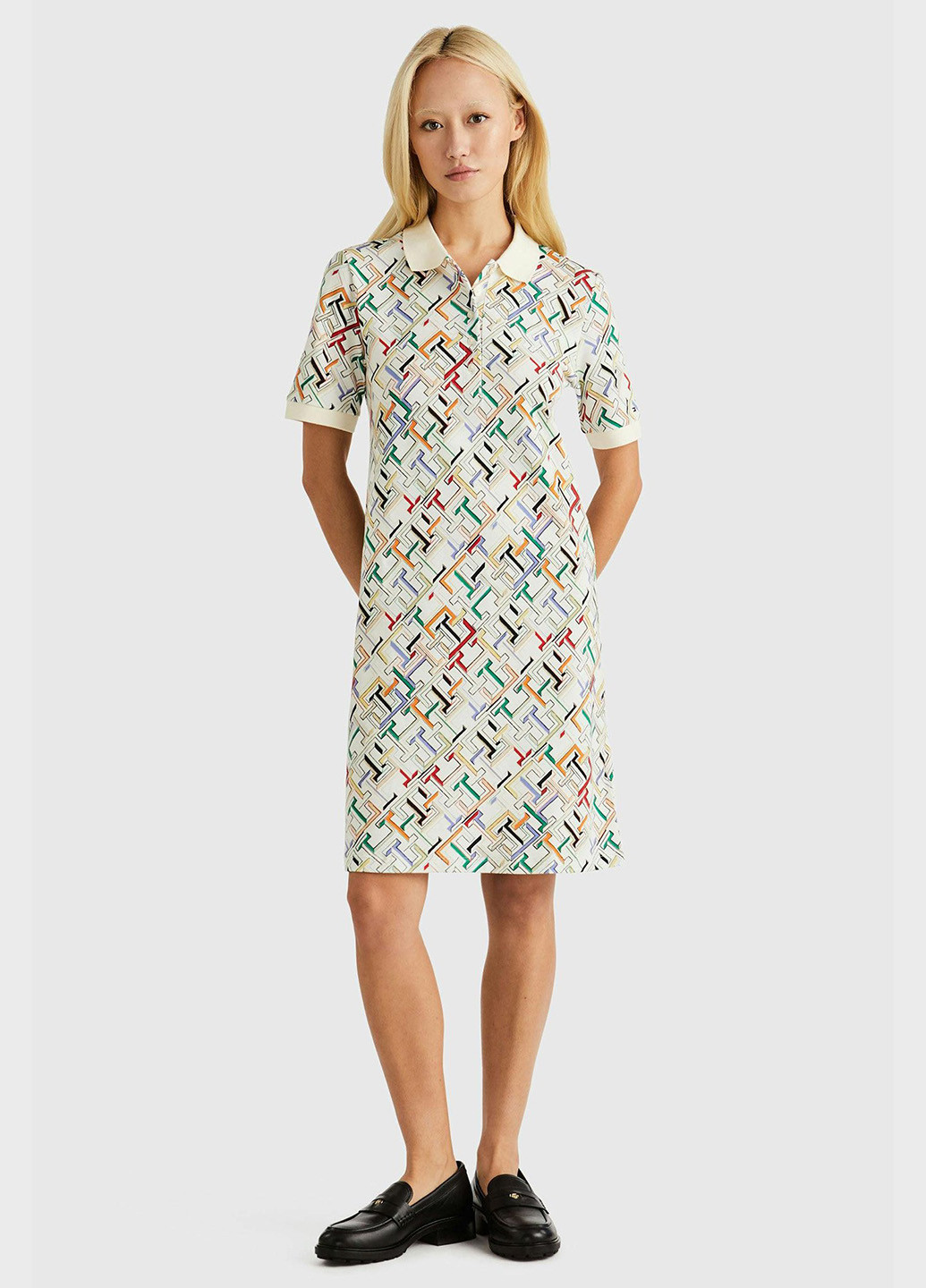 Молочна кежуал сукня поло Tommy Hilfiger з логотипом