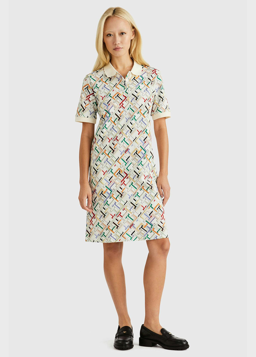 Молочна кежуал сукня поло Tommy Hilfiger з логотипом