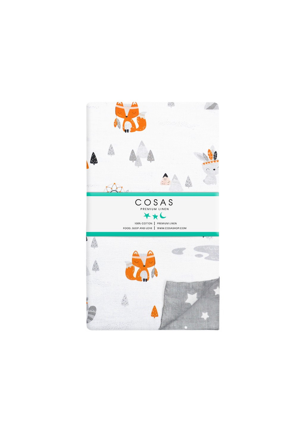 Пододеяльник детский ANIMALS DREAM /оборот звездопад на сером/ (110х140 см) Cosas (250544443)