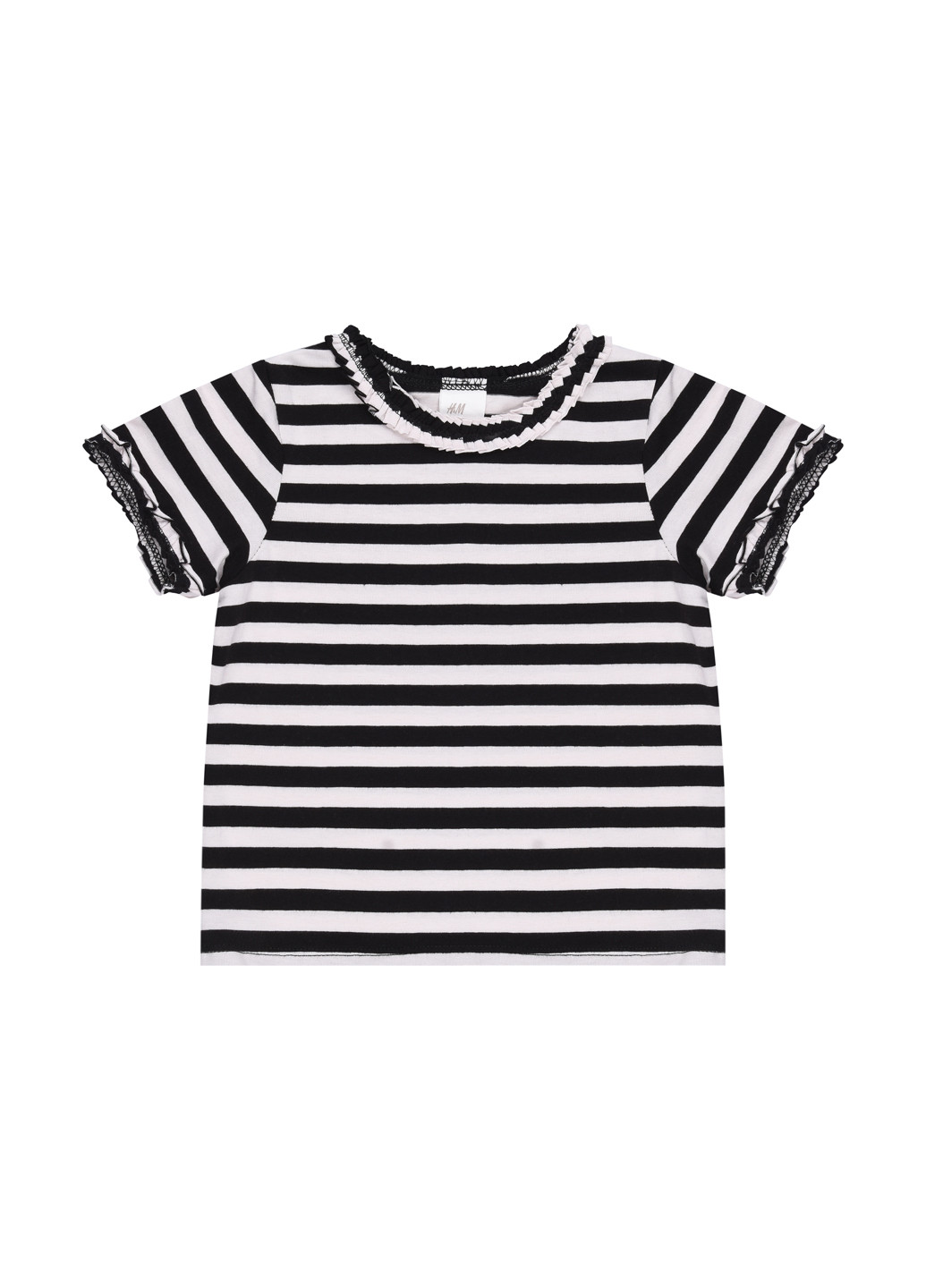 Черно-белая летняя футболка H&M