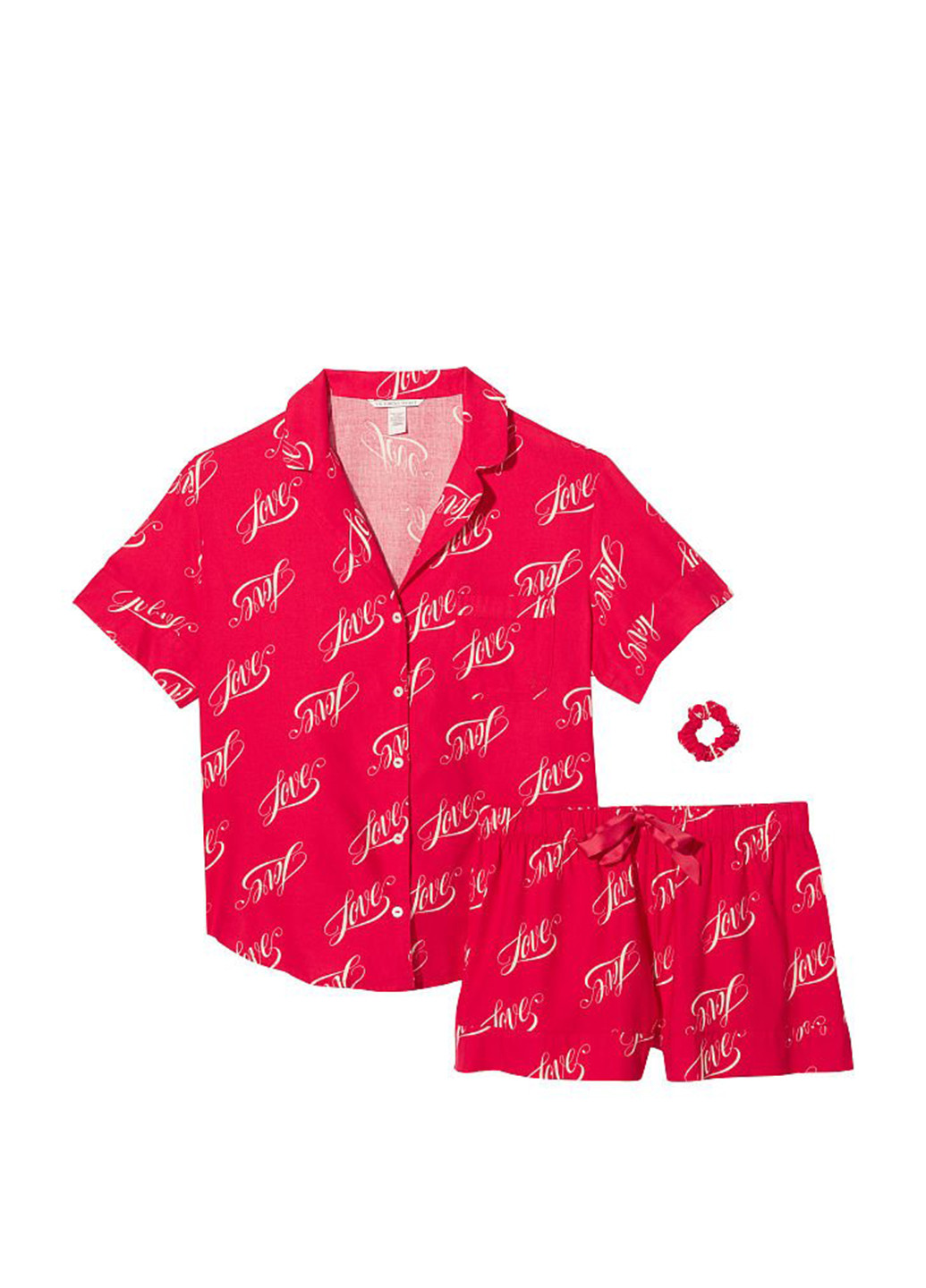 Красная всесезон пижама (рубашка, шорты) рубашка + шорты Victoria's Secret