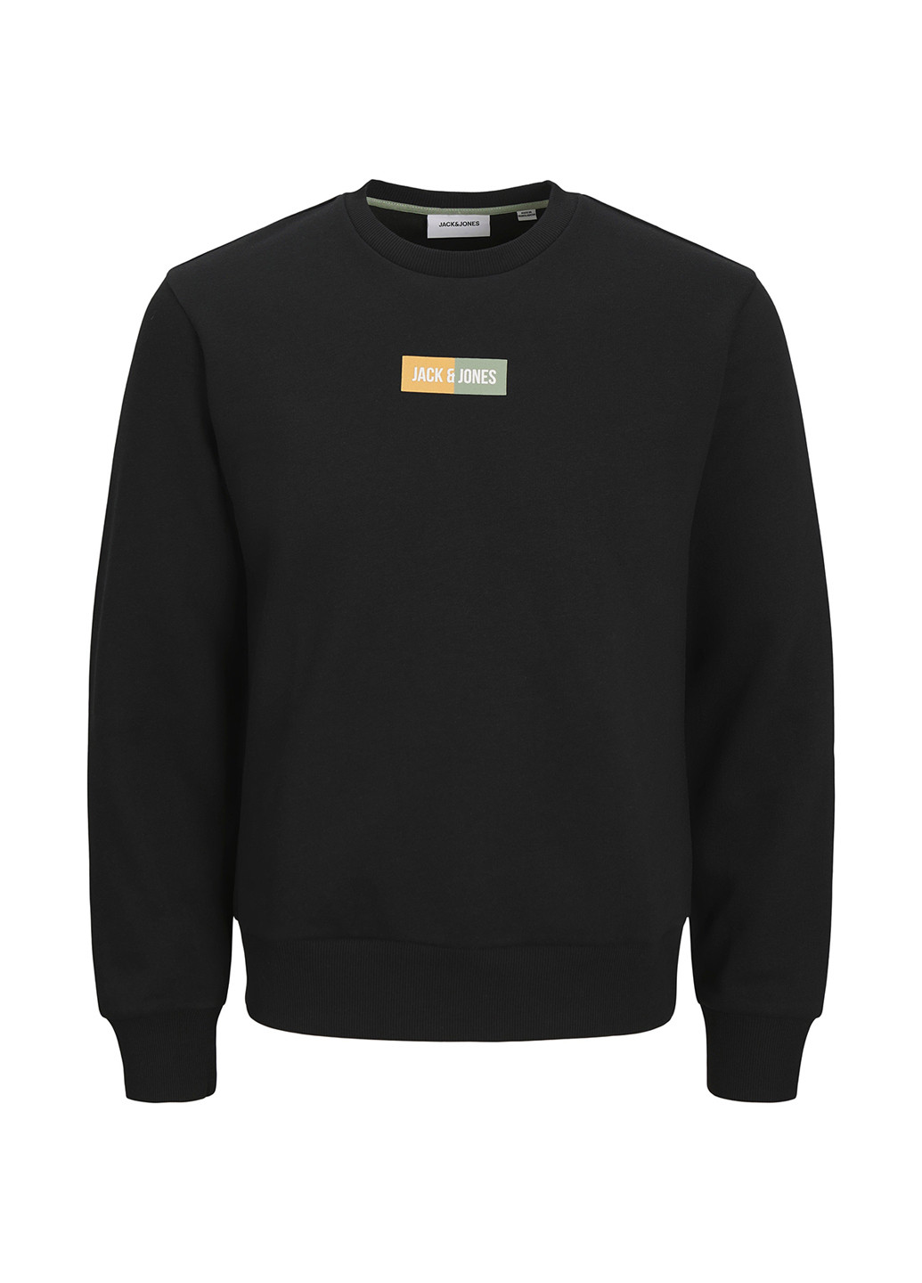 Чорний світшот Jack & Jones логотип без декору (355383138)