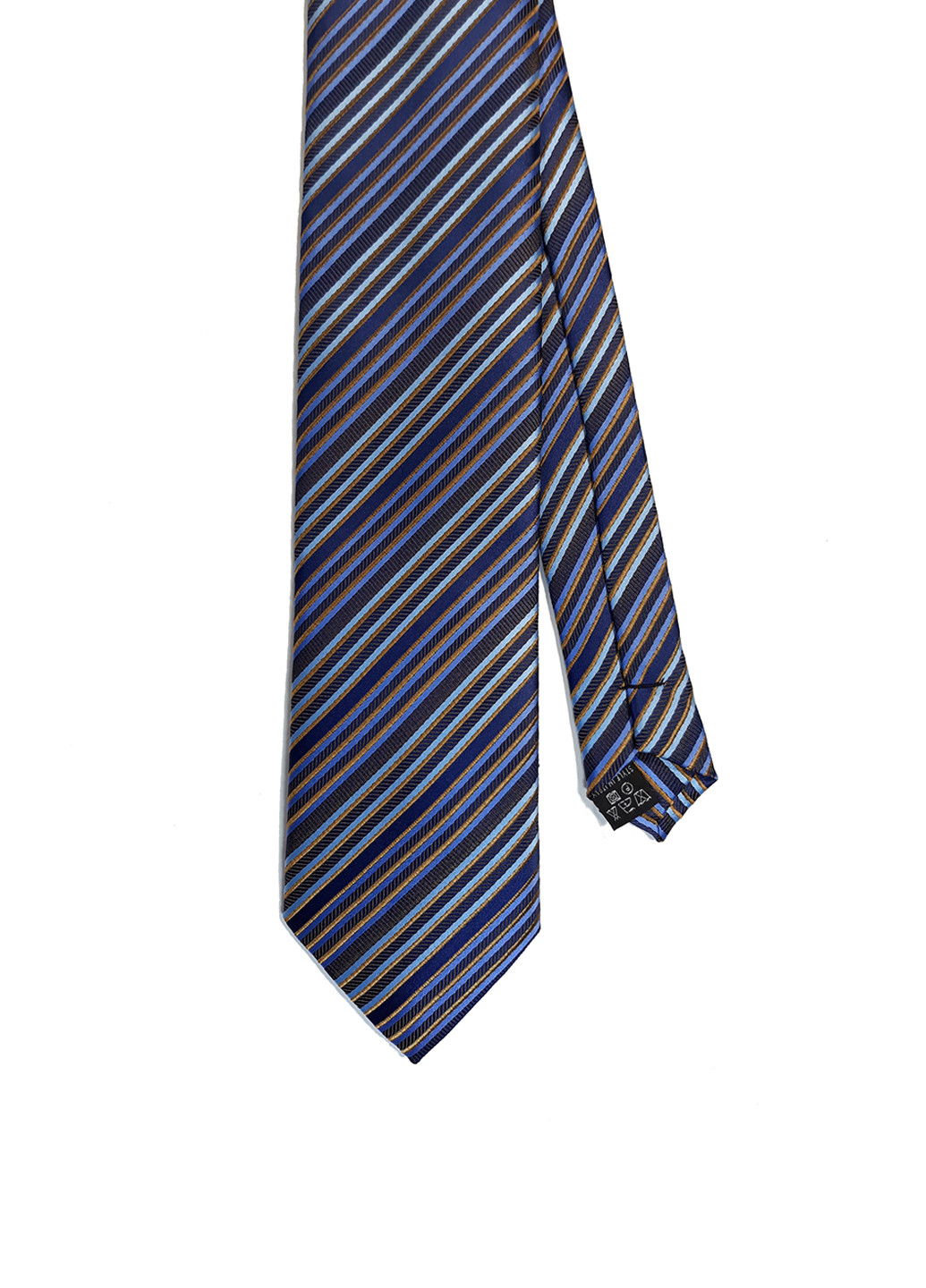 Краватка Franco Riveiro стандартний смужка синя мікрофібра, шовк