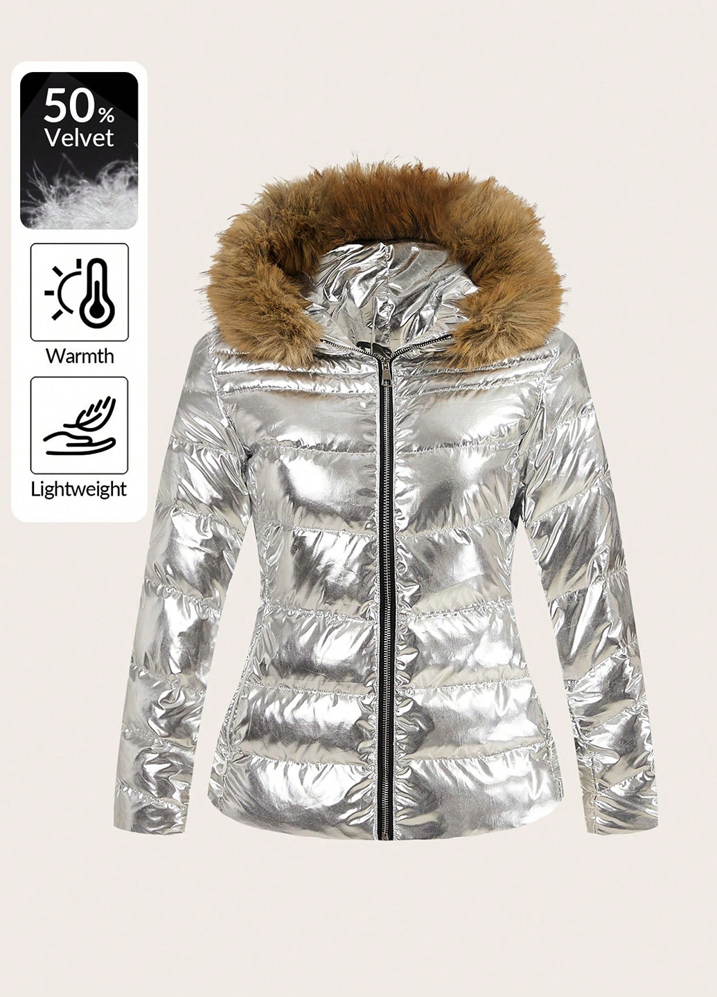 Срібна зимня куртка SHEIN