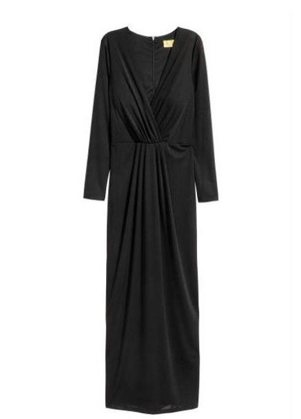 Чорна кежуал довге плаття H&M однотонна