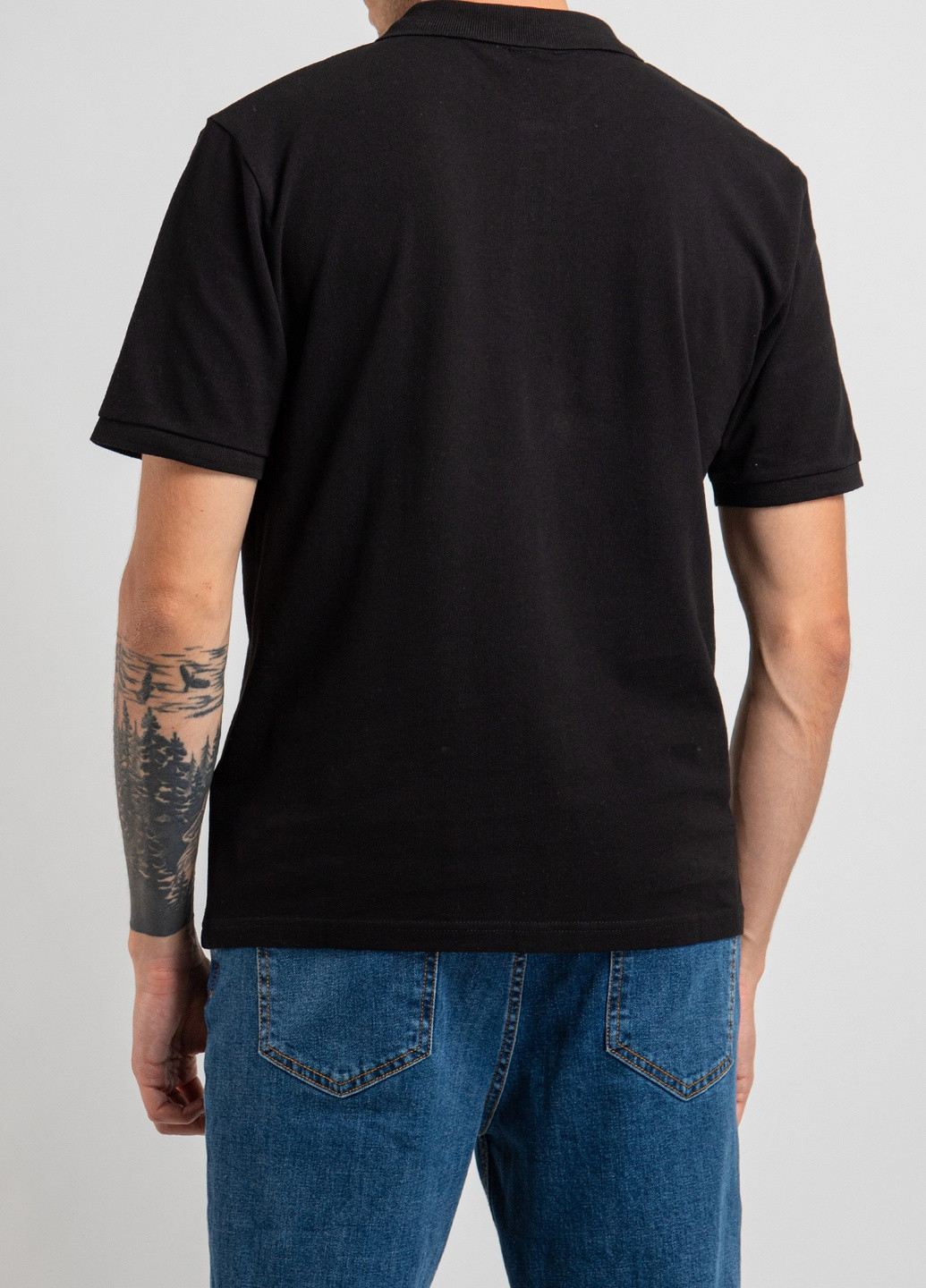 Черная черная футболка-поло с принтом Nasa