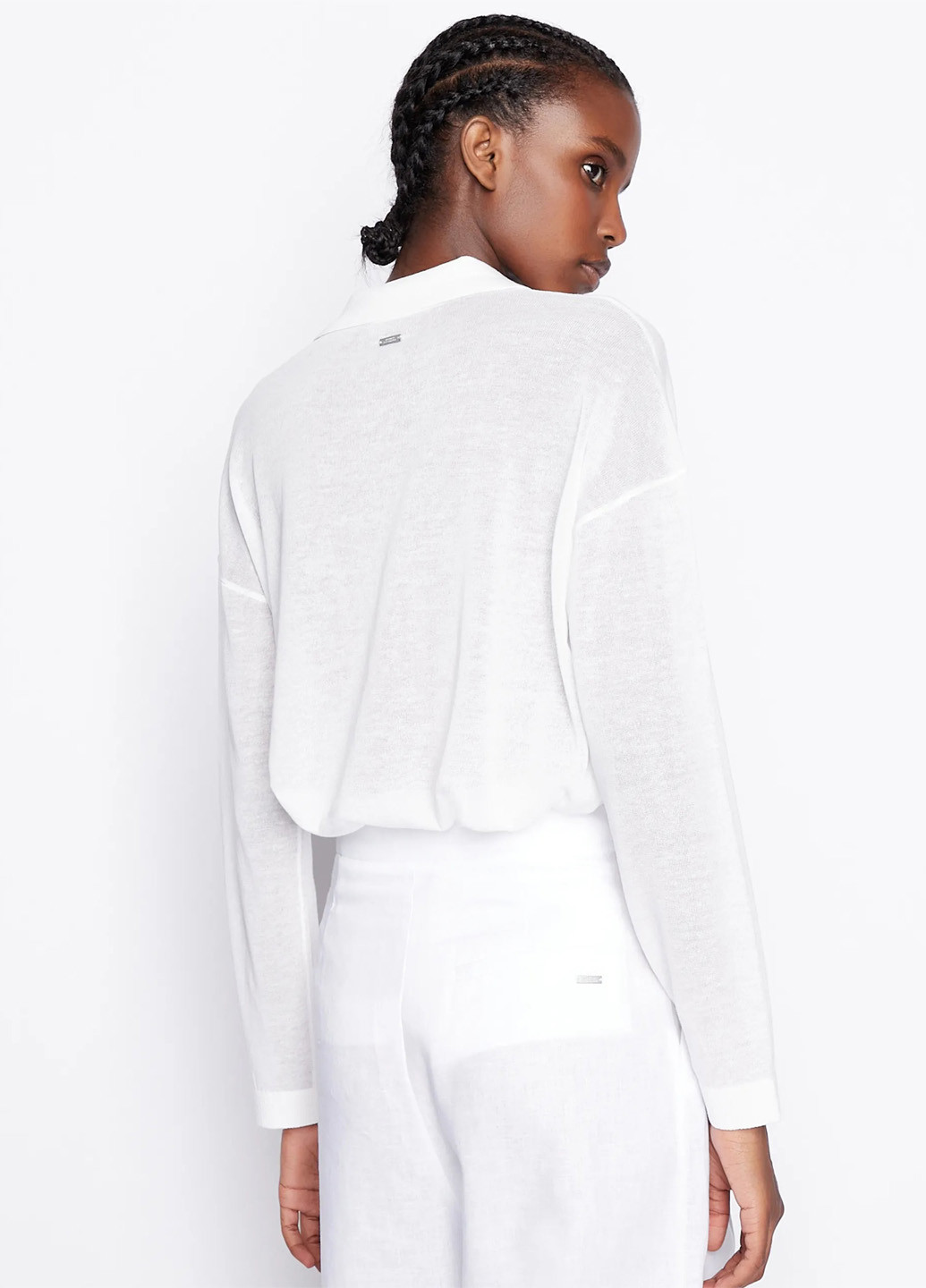 Белая кэжуал рубашка однотонная Armani Exchange