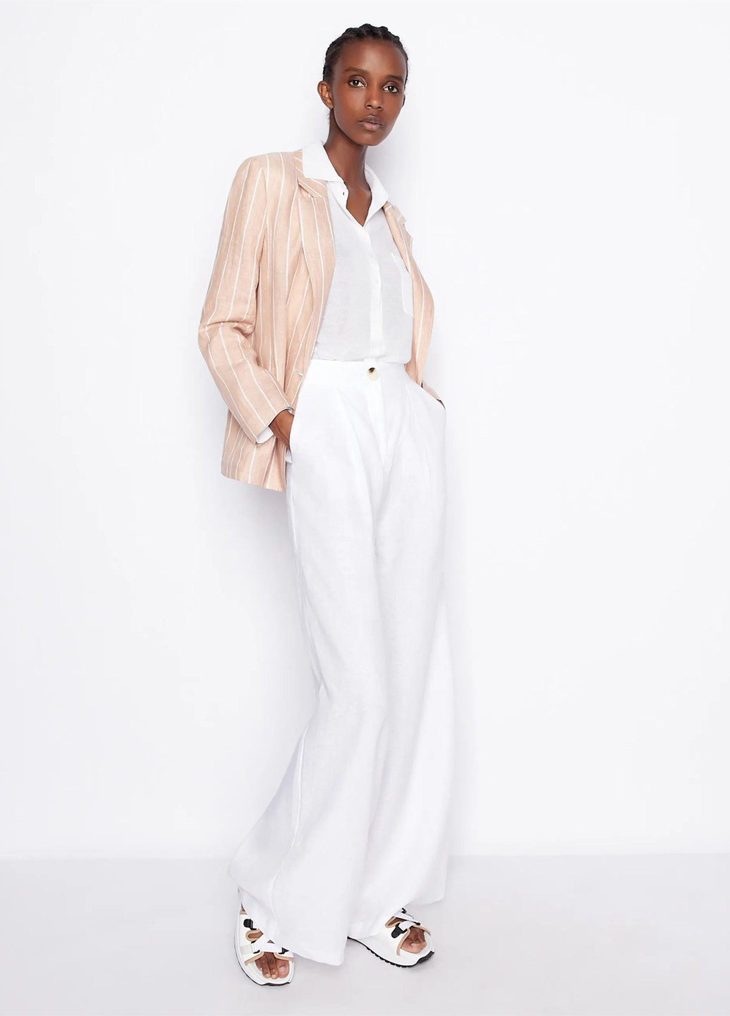 Белая кэжуал рубашка однотонная Armani Exchange