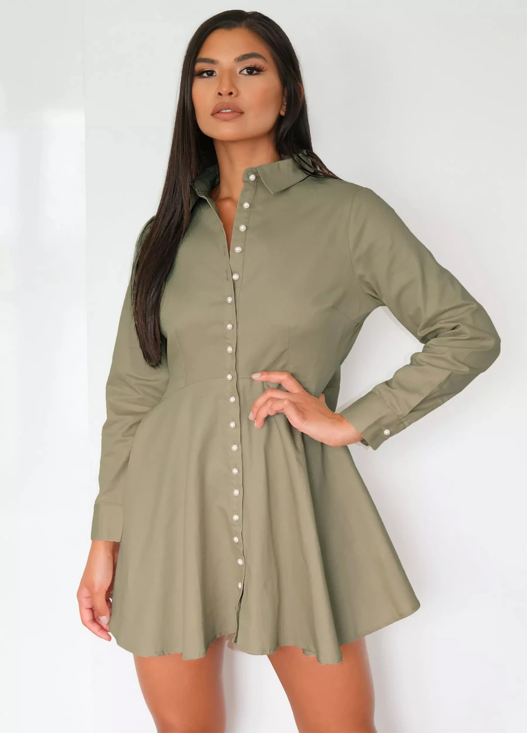 Оливкова (хакі) кежуал сукня Missguided