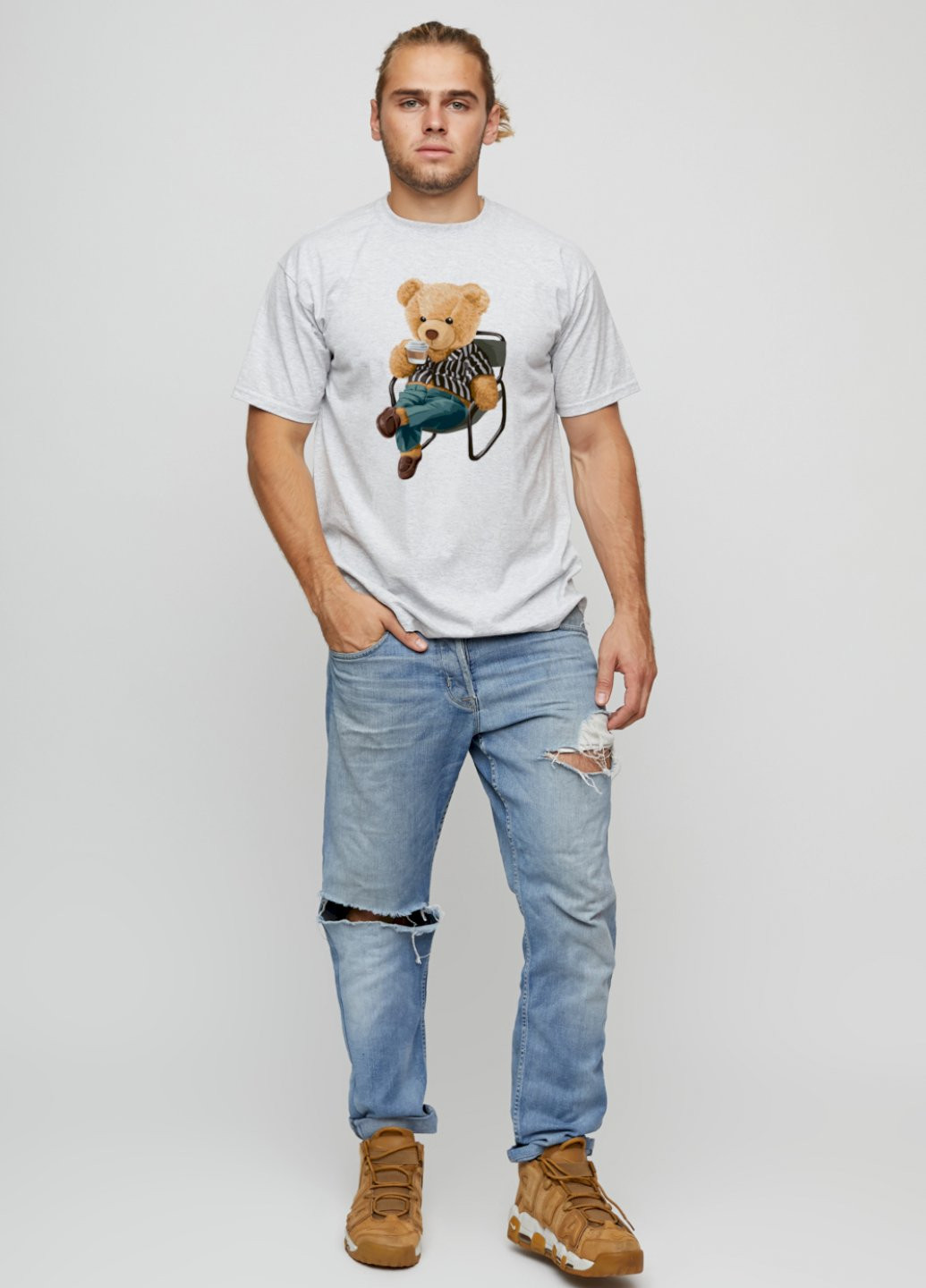 Серая футболка мужская basic YAPPI