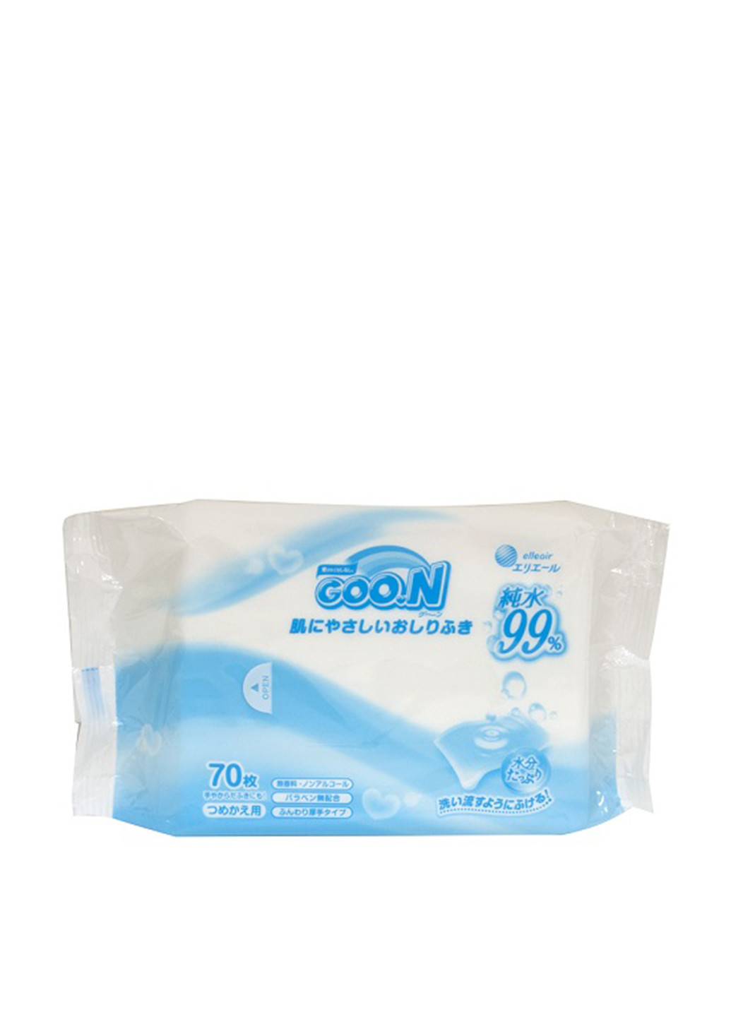 Влажные салфетки для чувствительной кожи (мягкий сменный блок 70 шт) Goo.N (56482686)
