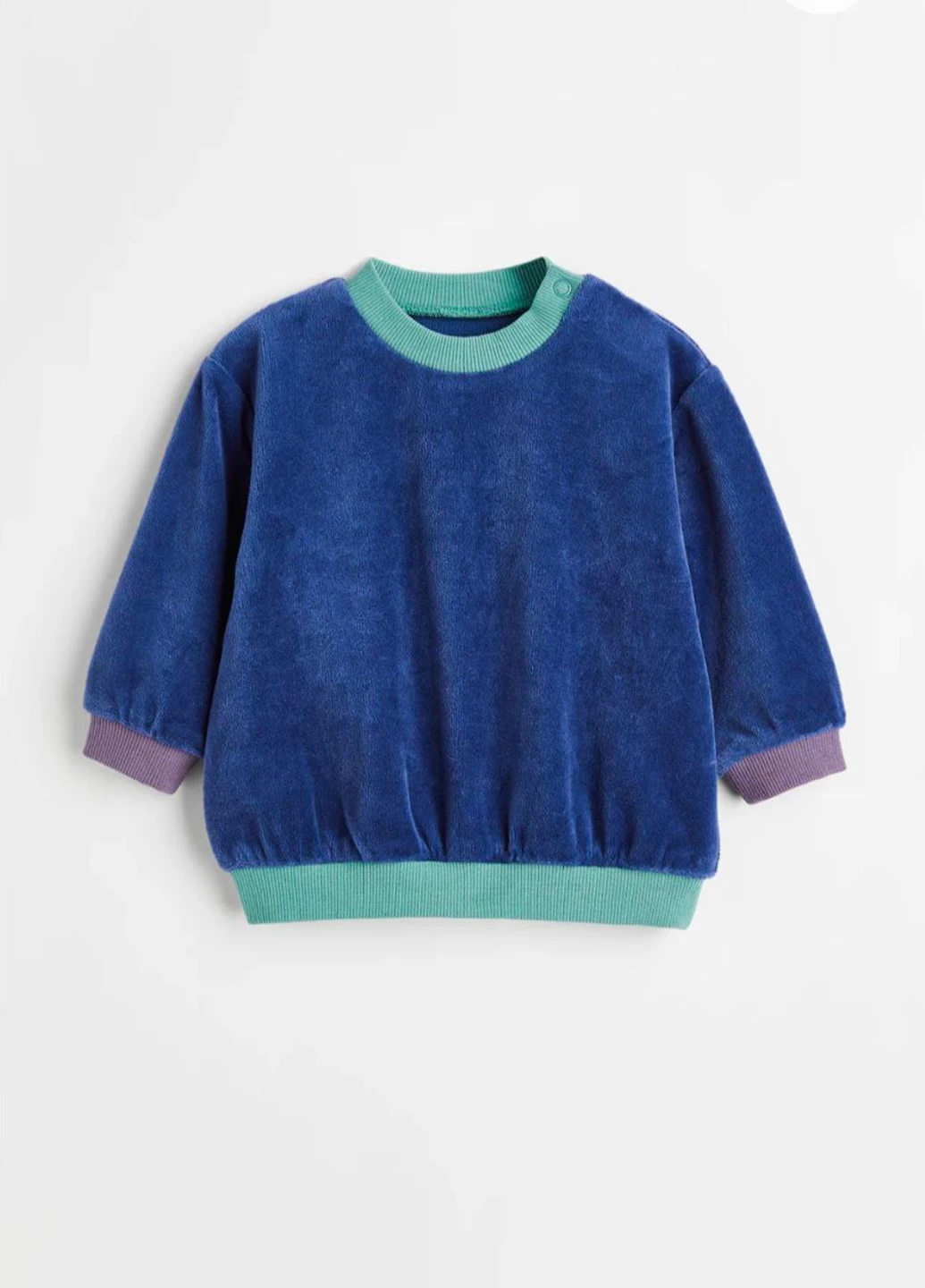 Синій світшот H&M однотонний без декору (328255900)