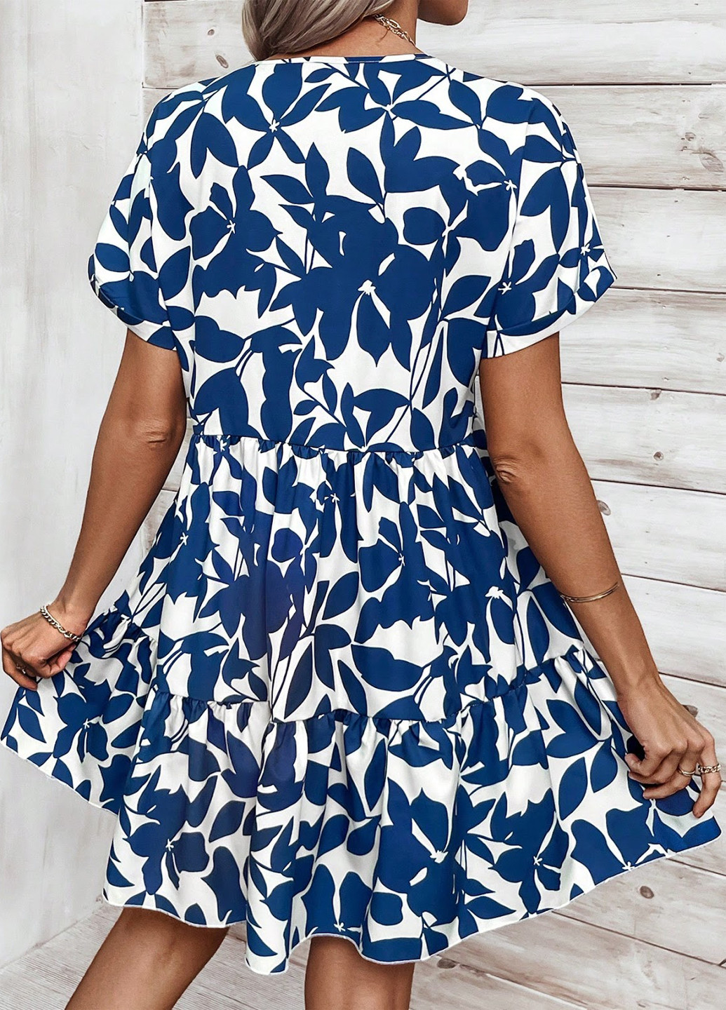 Комбинированное кэжуал платье а-силуэт SHEIN с рисунком