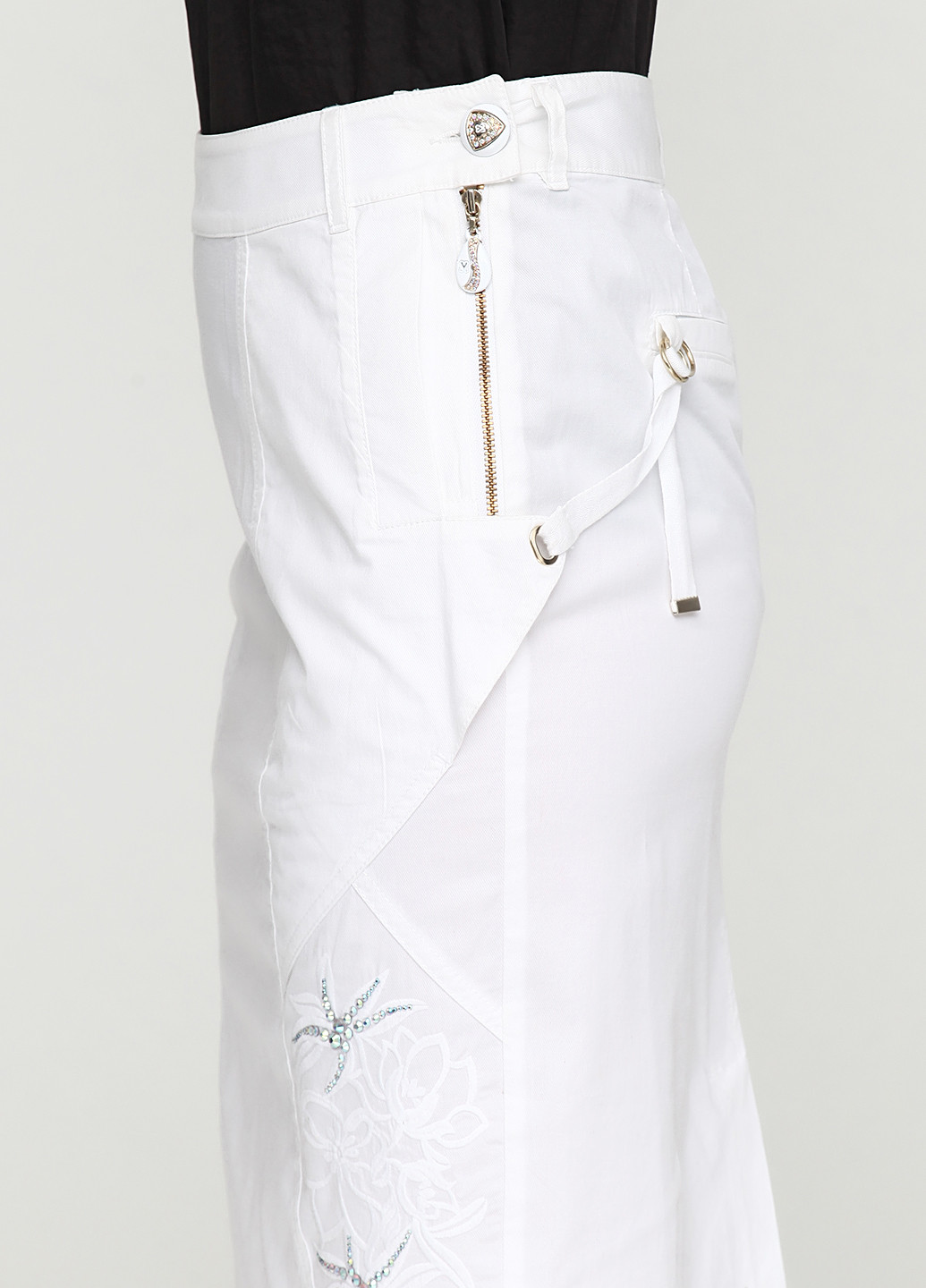 Белая кэжуал фактурная юбка Sassofono со средней талией
