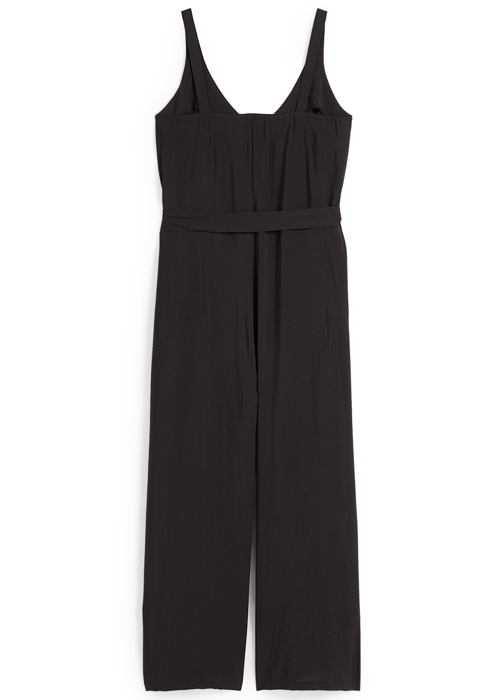 Комбинезон C&A комбинезон-брюки однотонный чёрный кэжуал вискоза