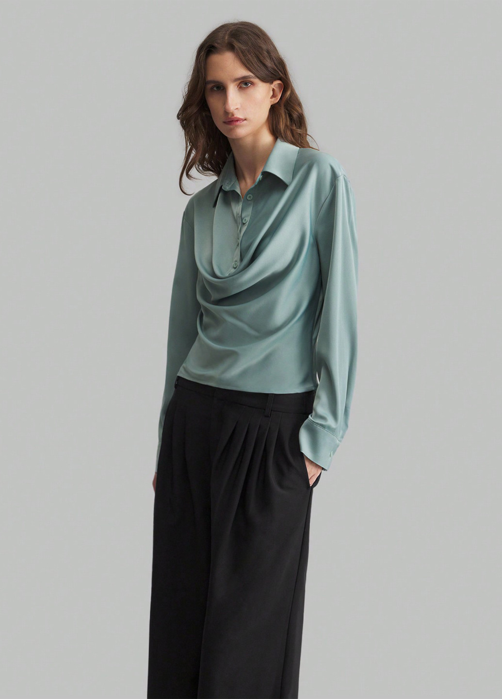 Мятная блуза SHEIN