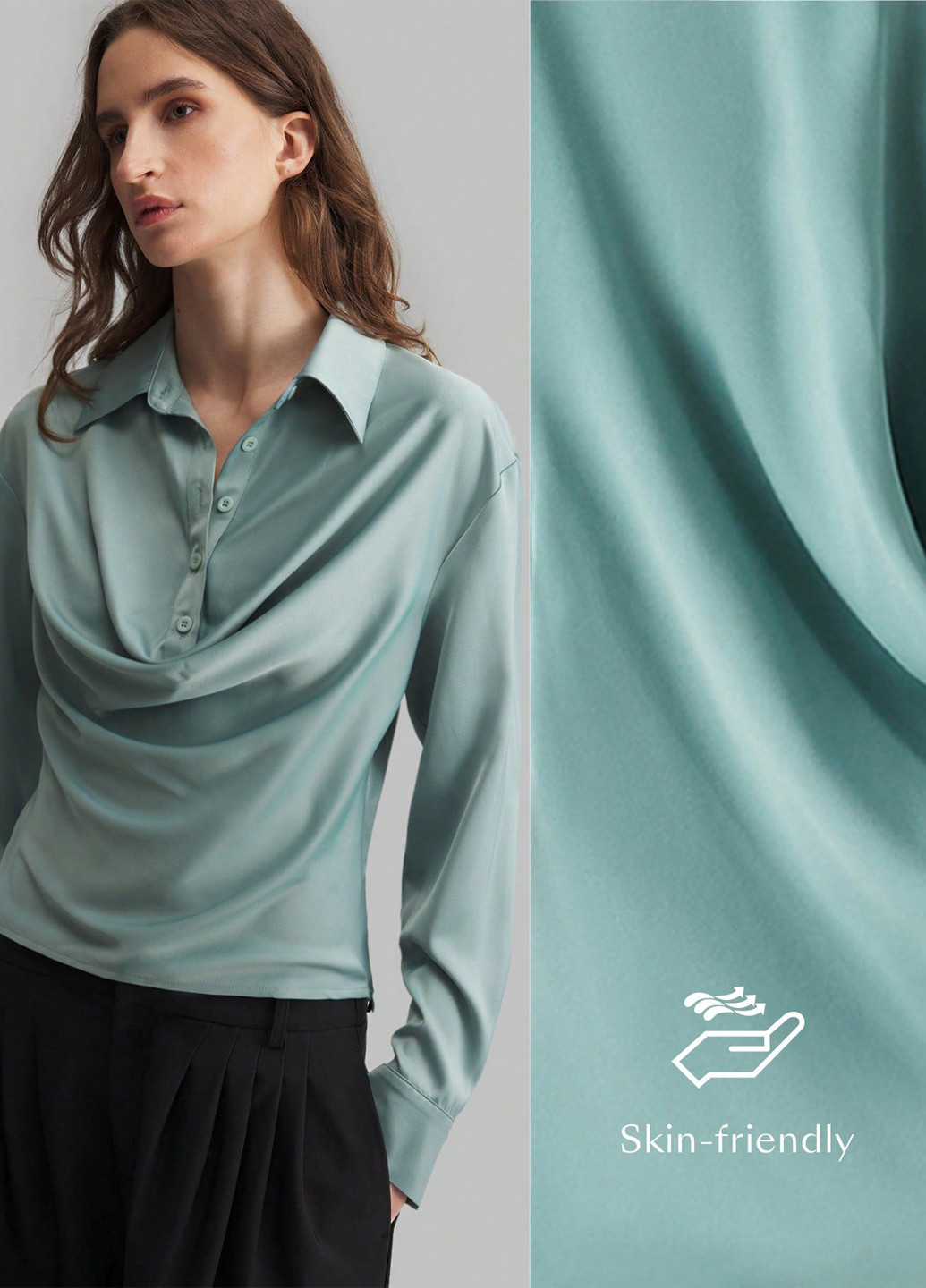 Мятная блуза SHEIN