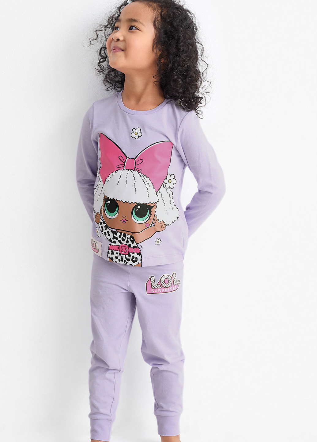 Бузковий демісезонний комплект (лонгслів, штани) C&A