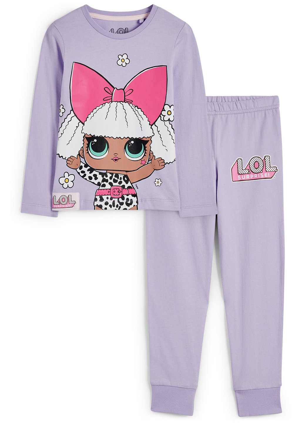 Бузковий демісезонний комплект (лонгслів, штани) C&A