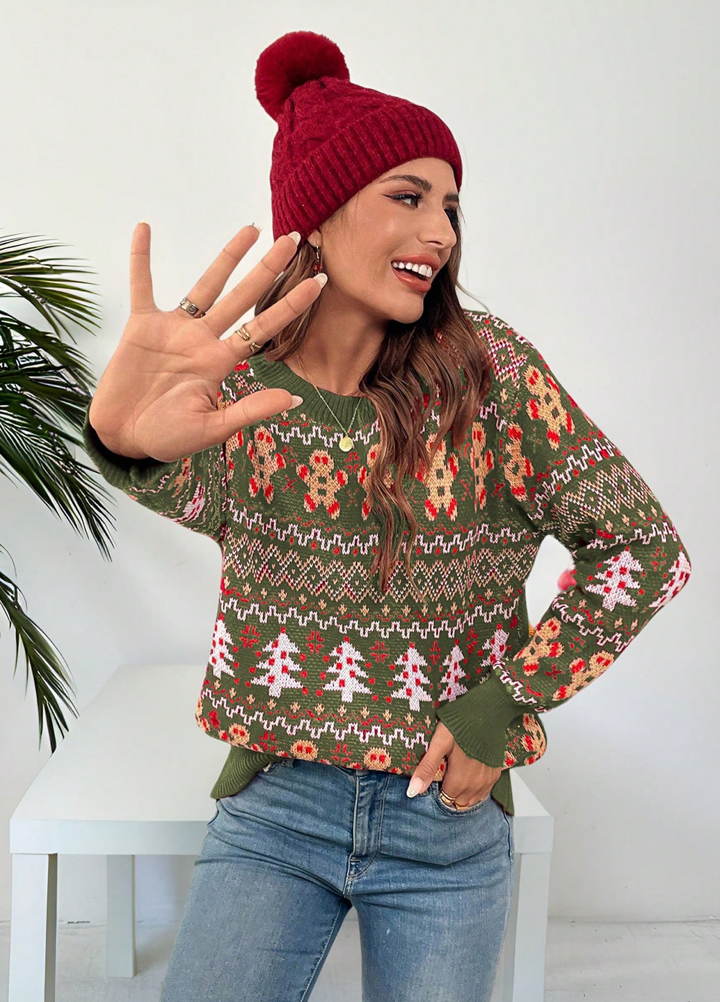 Зелений демісезонний джемпер джемпер SHEIN