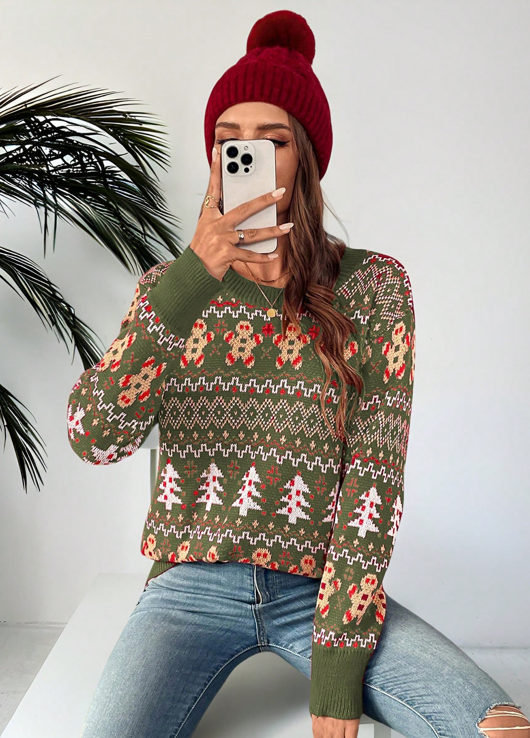 Зелений демісезонний джемпер джемпер SHEIN