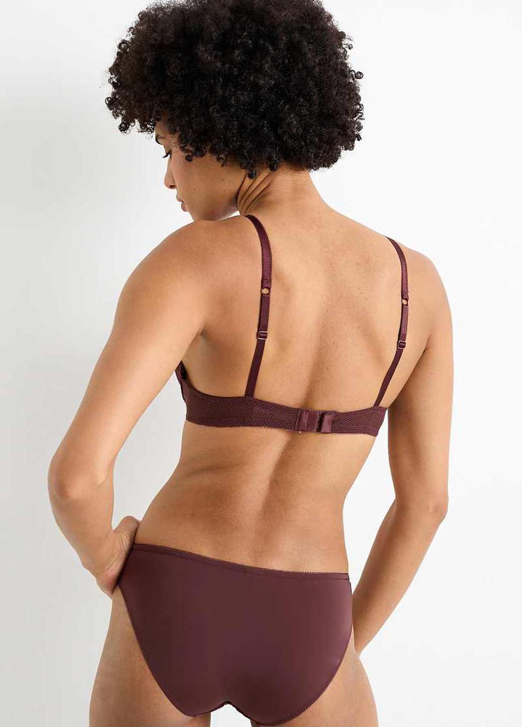 Розово-коричневый бюстгальтер C&A с косточками полиамид