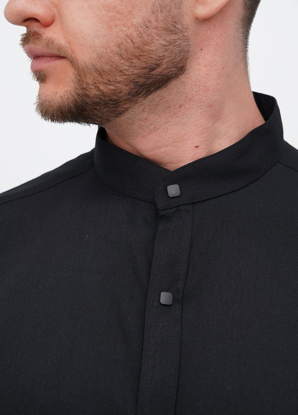 Черная классическая, кэжуал рубашка однотонная Trend Collection