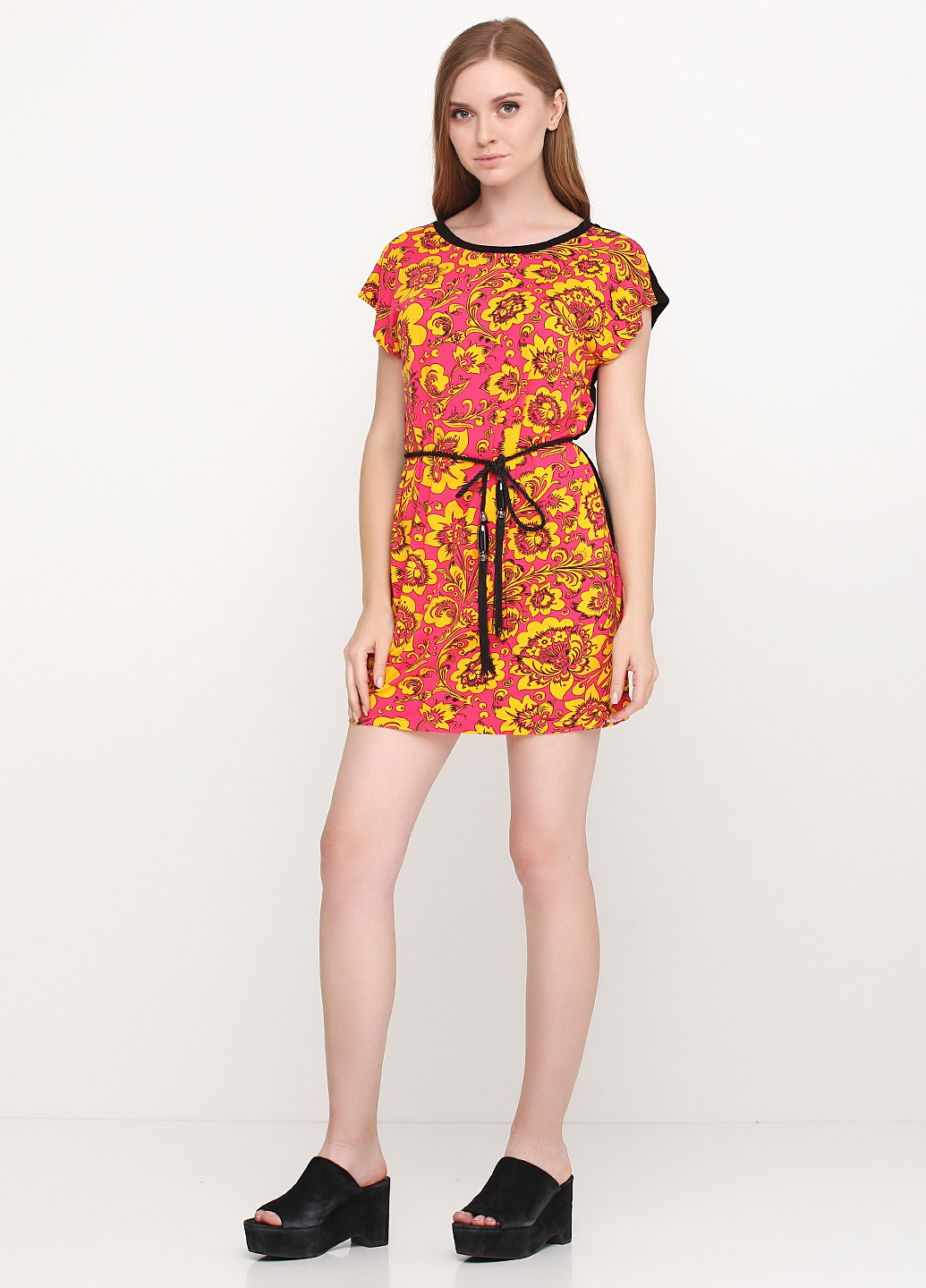 Комбинированное кэжуал платье Zean с цветочным принтом