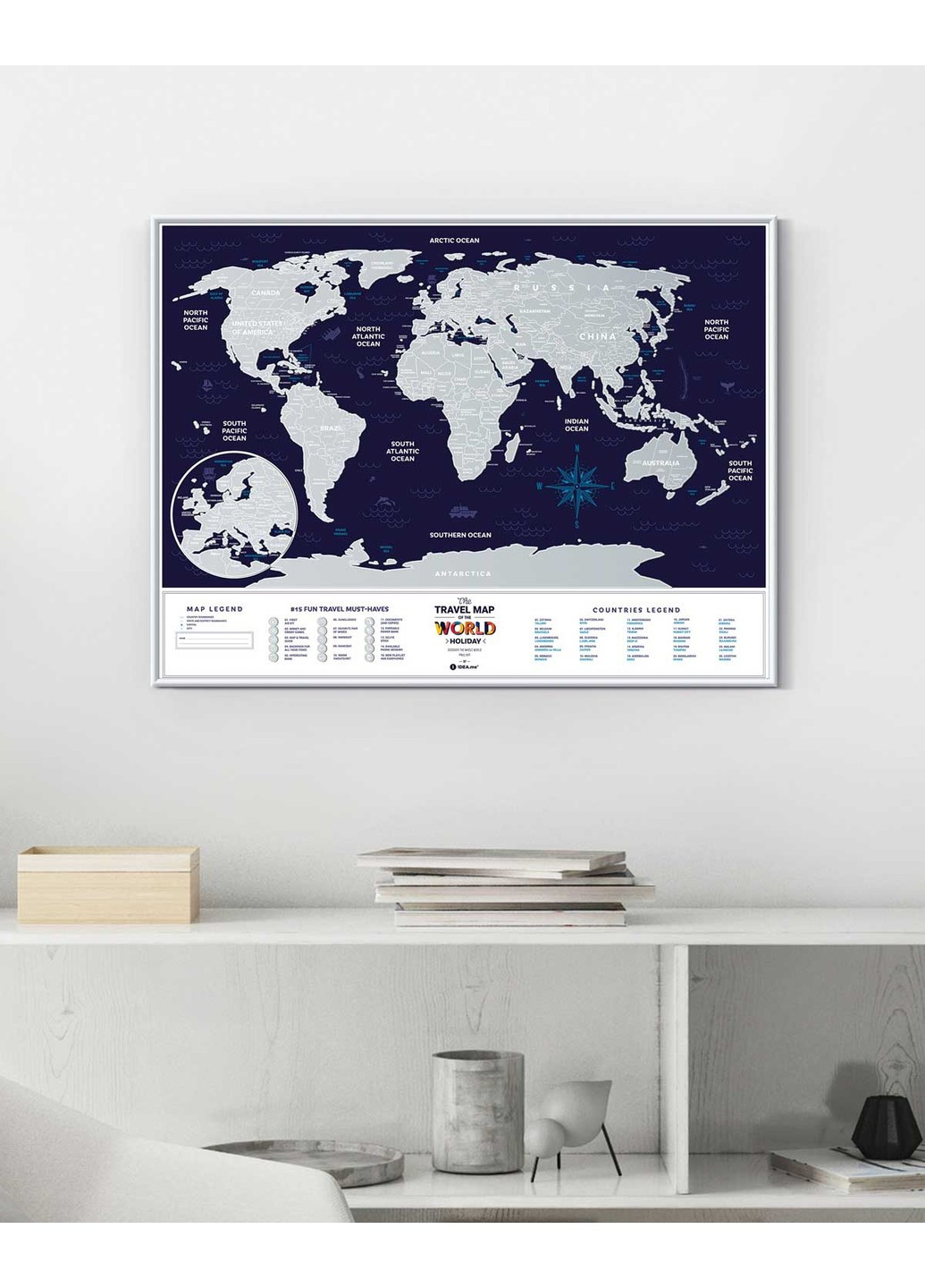 Скретч карта мира "Travel Map Holiday World" (рама) 1DEA.me (254288738)