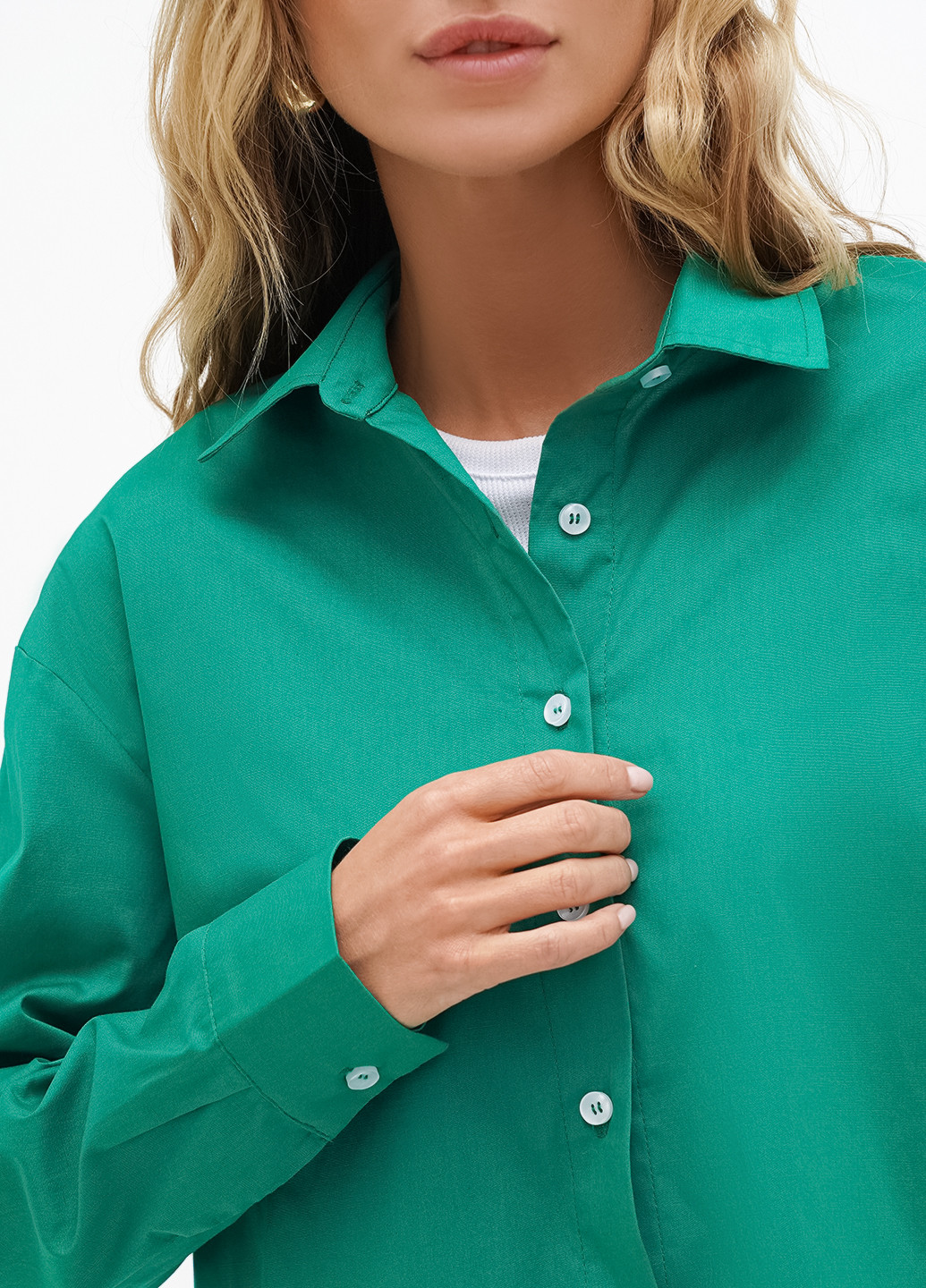 Зеленая кэжуал рубашка однотонная KASTA design