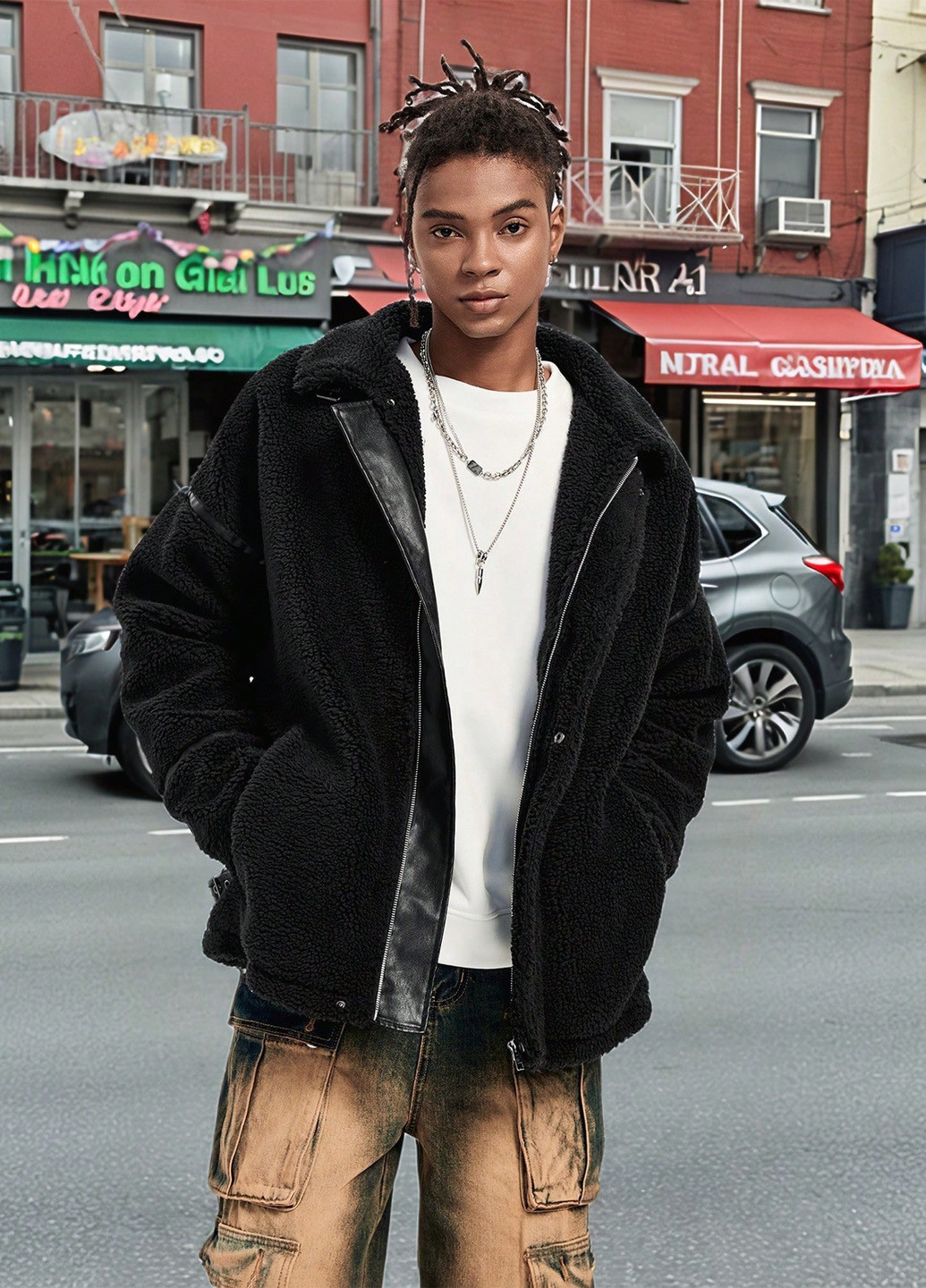 Черная зимняя куртка SHEIN