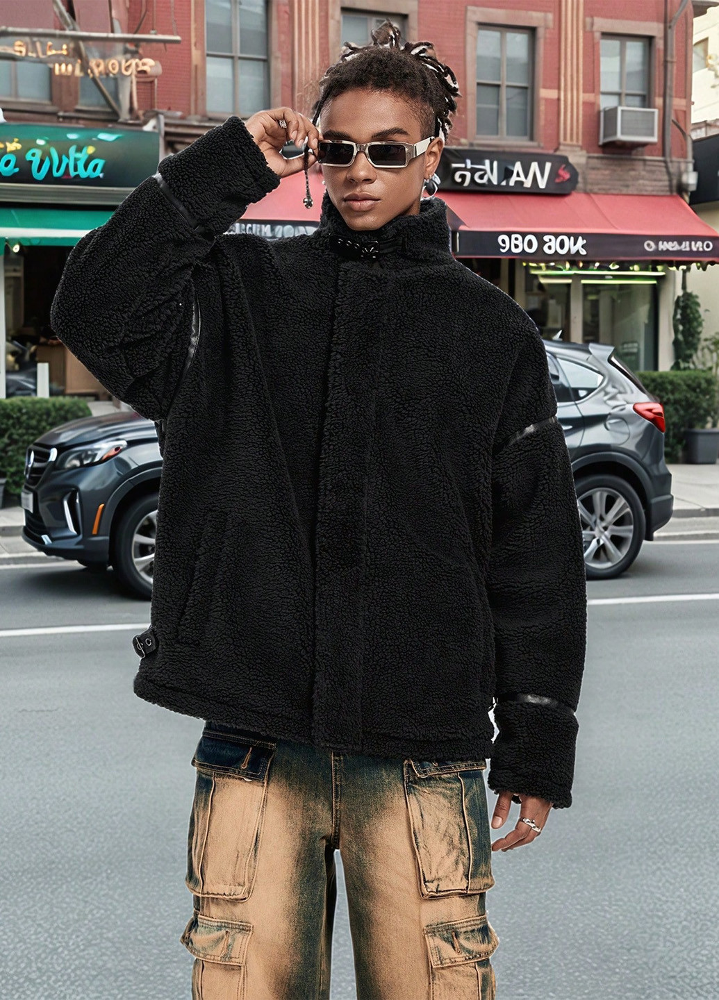 Черная зимняя куртка SHEIN