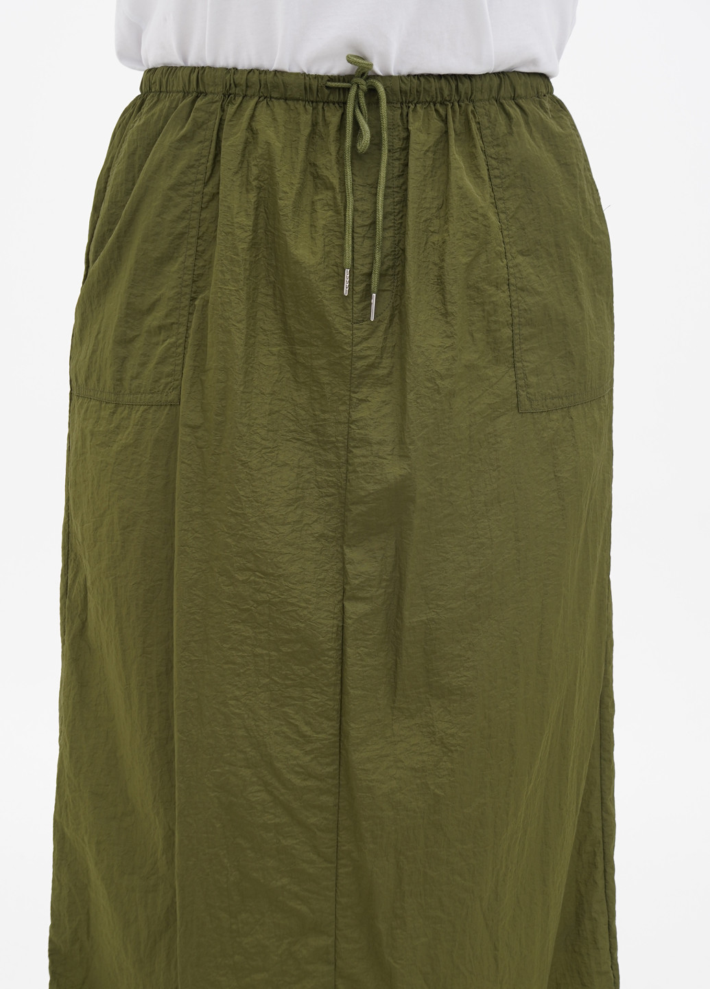 Оливковая (хаки) кэжуал однотонная юбка Boohoo